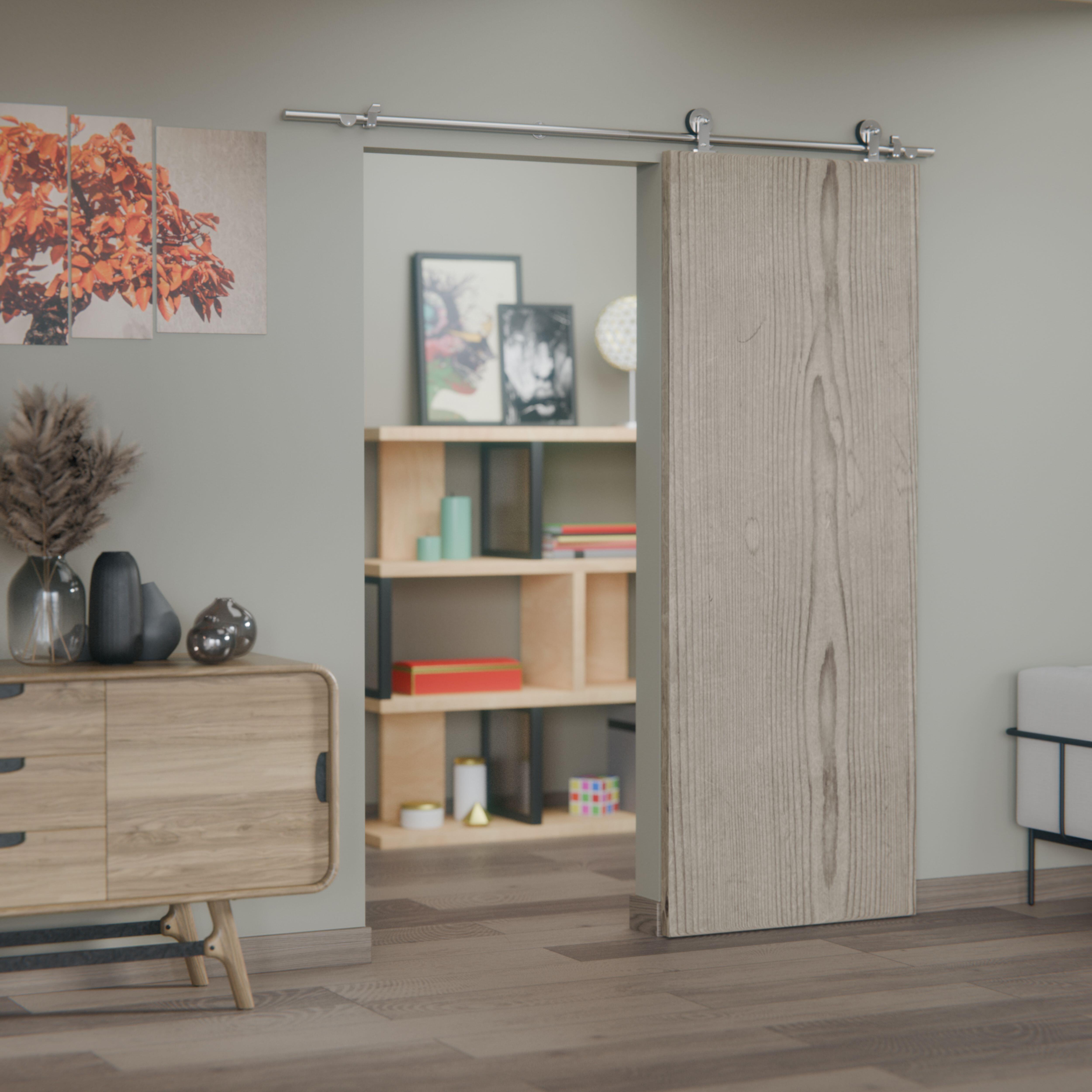 KIT GUIA CORREDERA PUERTA MADERA 1.86M INOXIDABLE - 3