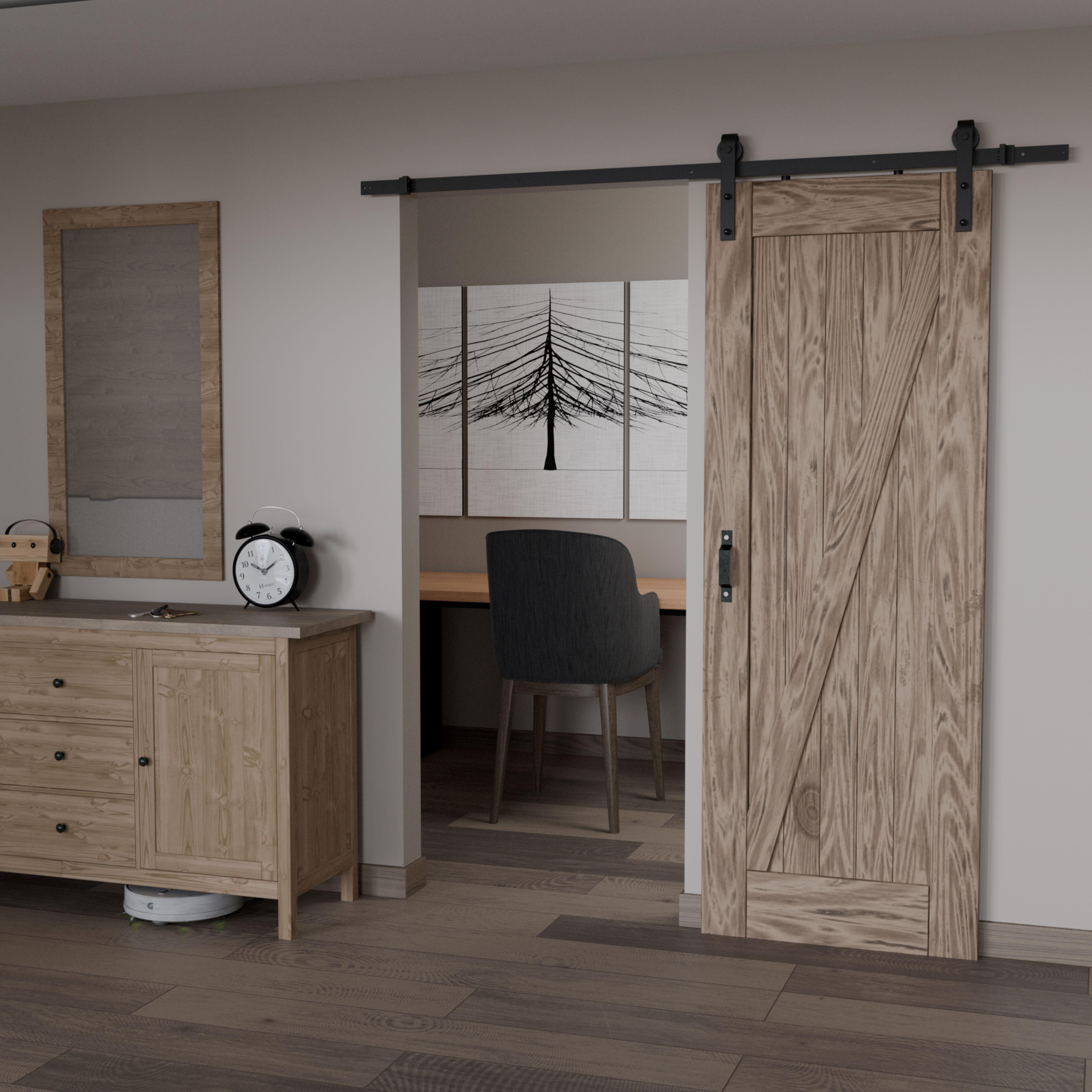 KIT GUIA CORREDERA PUERTA MADERA 2M NEGRO - 3