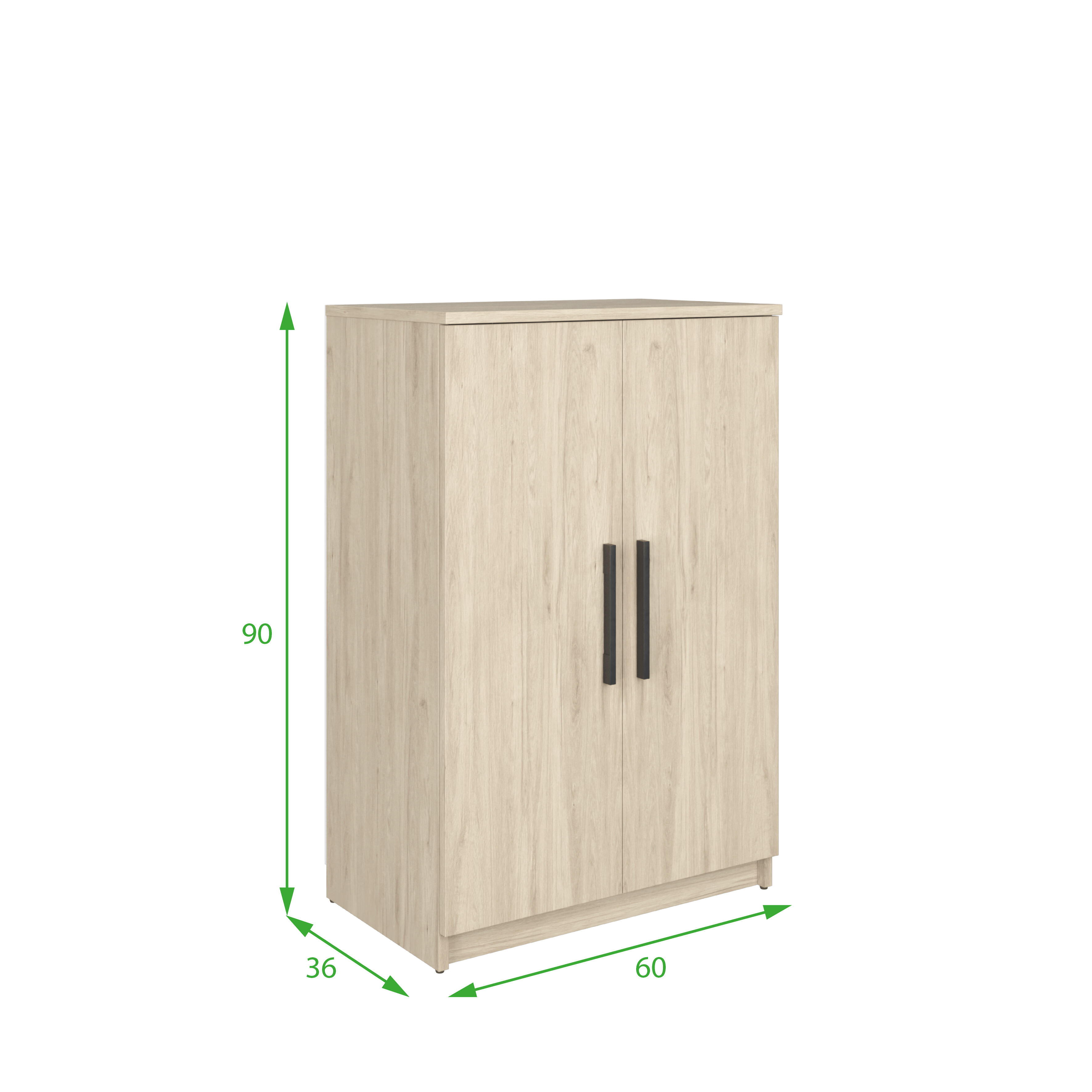 Sapateira 2 portas carvalho natural 18 pares 90x60x35,6 cm Home Nimes - 7