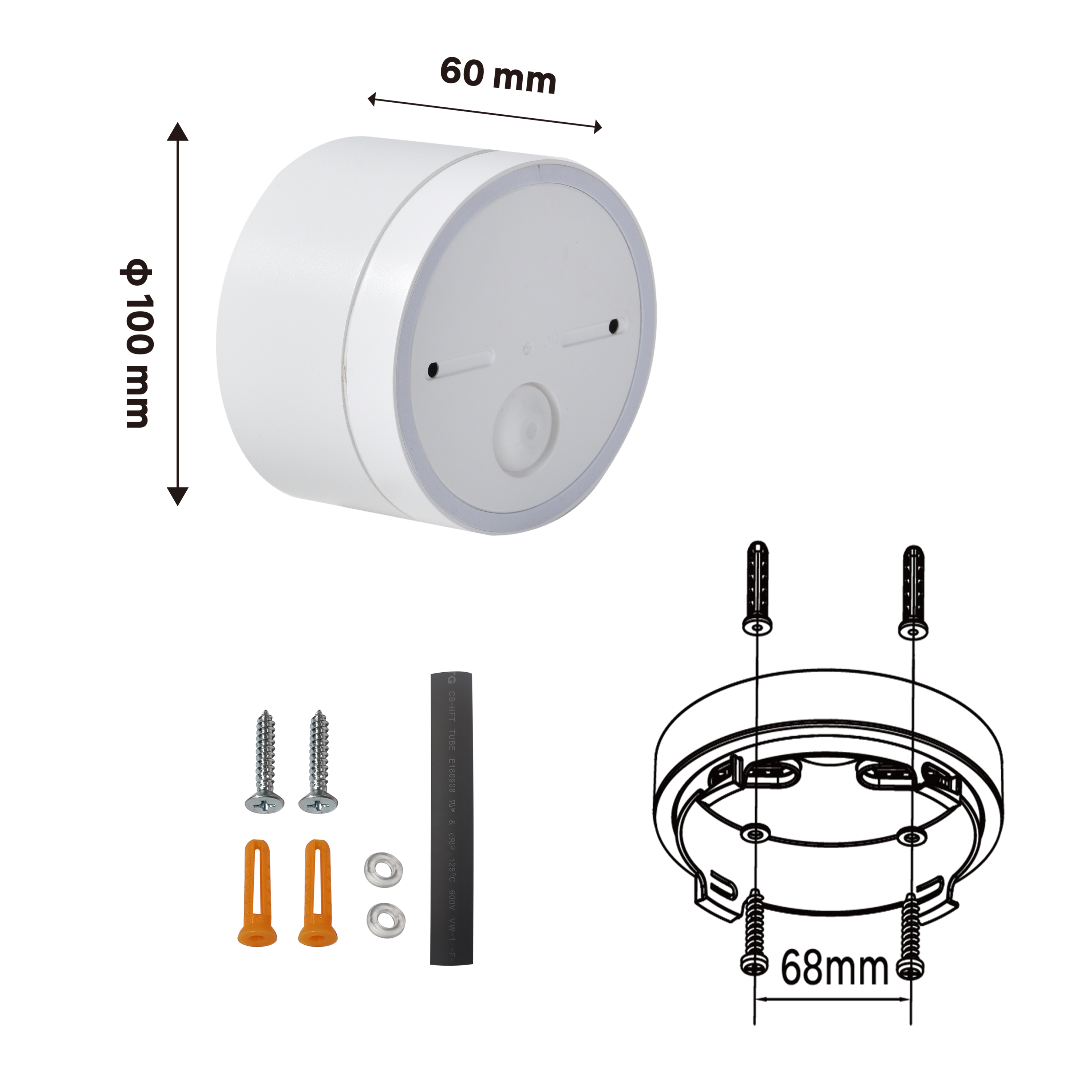Oprawa natynkowa Tori LED 850 lm 4.9W barwa ciepła, neutralna, zimna 10 cm biała IP44 Inspire - 9