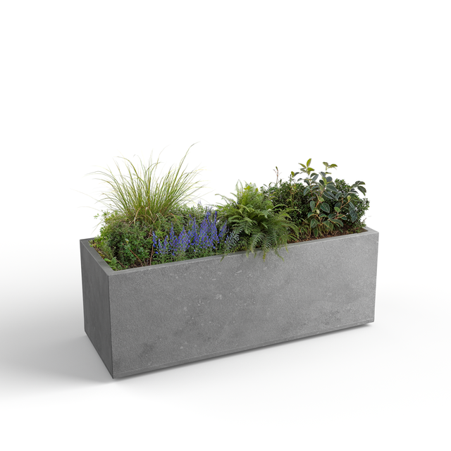 Jardinera rectangular Nevada de polipropileno 29.5 x 79.5 x 29.5 cm gris