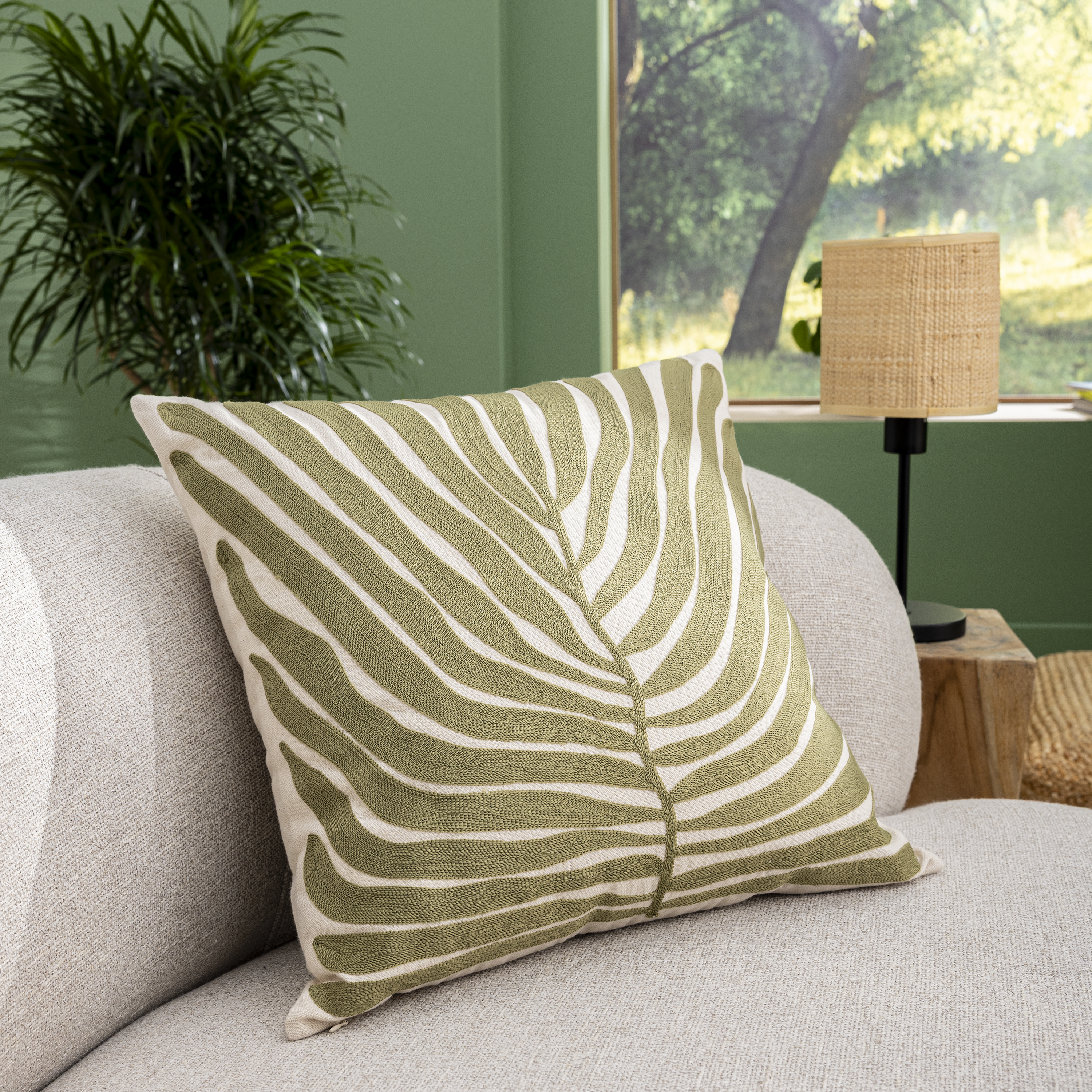 Coussin Tropical, vert l.50 x L.50 cm INSPIRE - 6