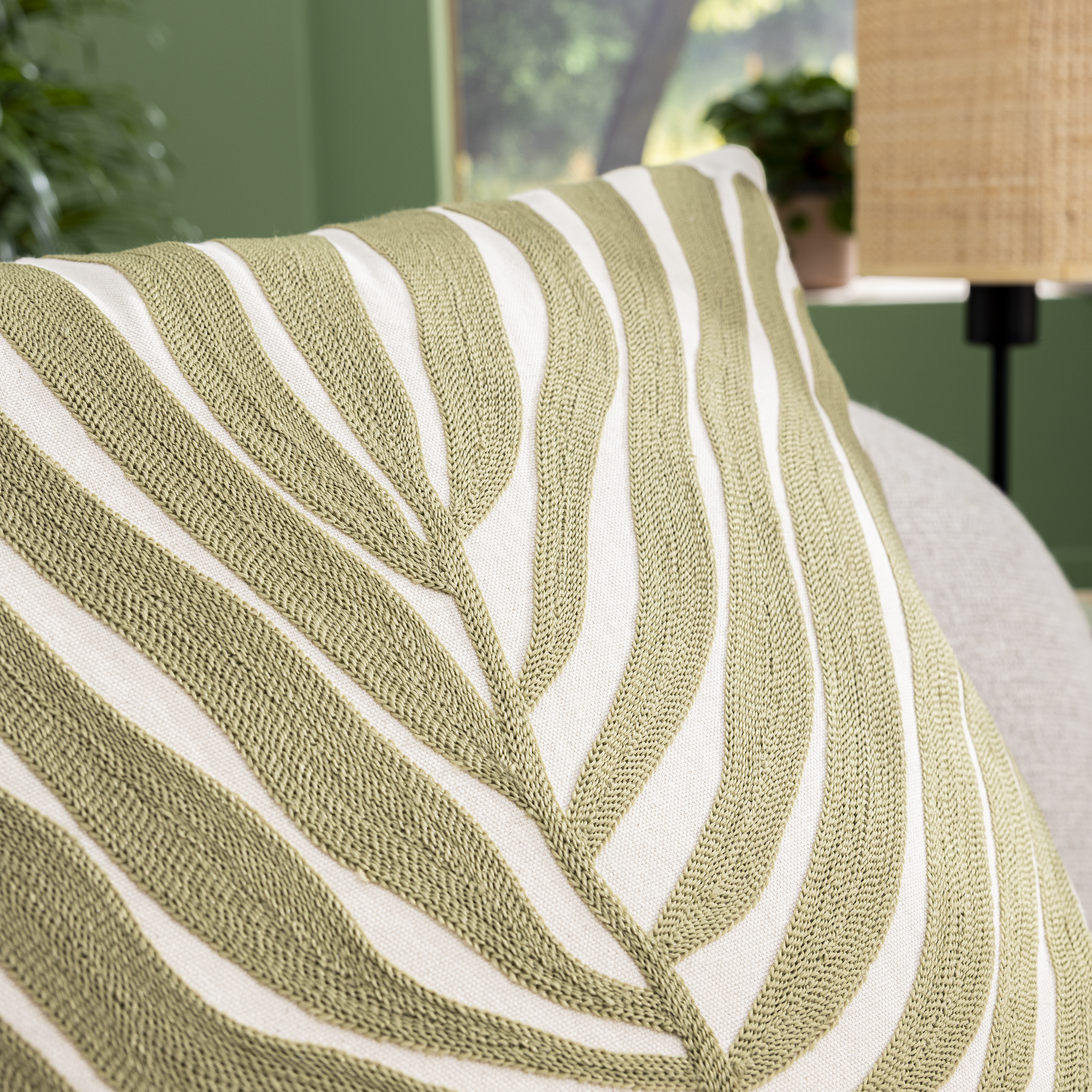 Coussin Tropical, vert l.50 x L.50 cm INSPIRE - 5