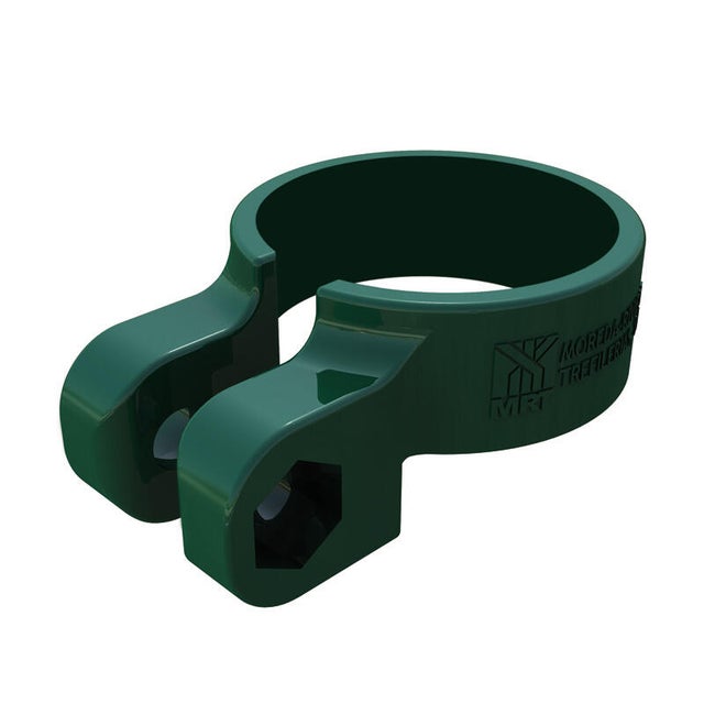 ABRAZADERA PARA POSTE REDONDO VERDE 4 UDS