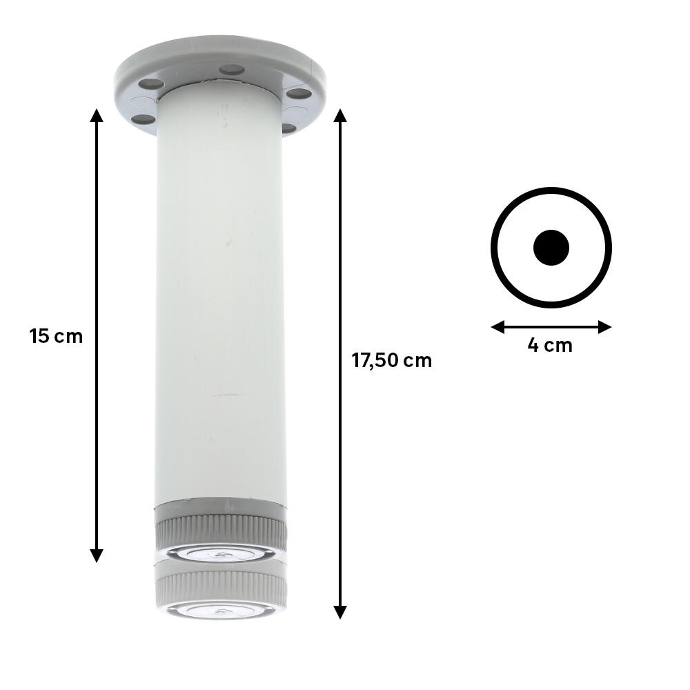 4 pés redondos alumínio 150x40 mm - 6