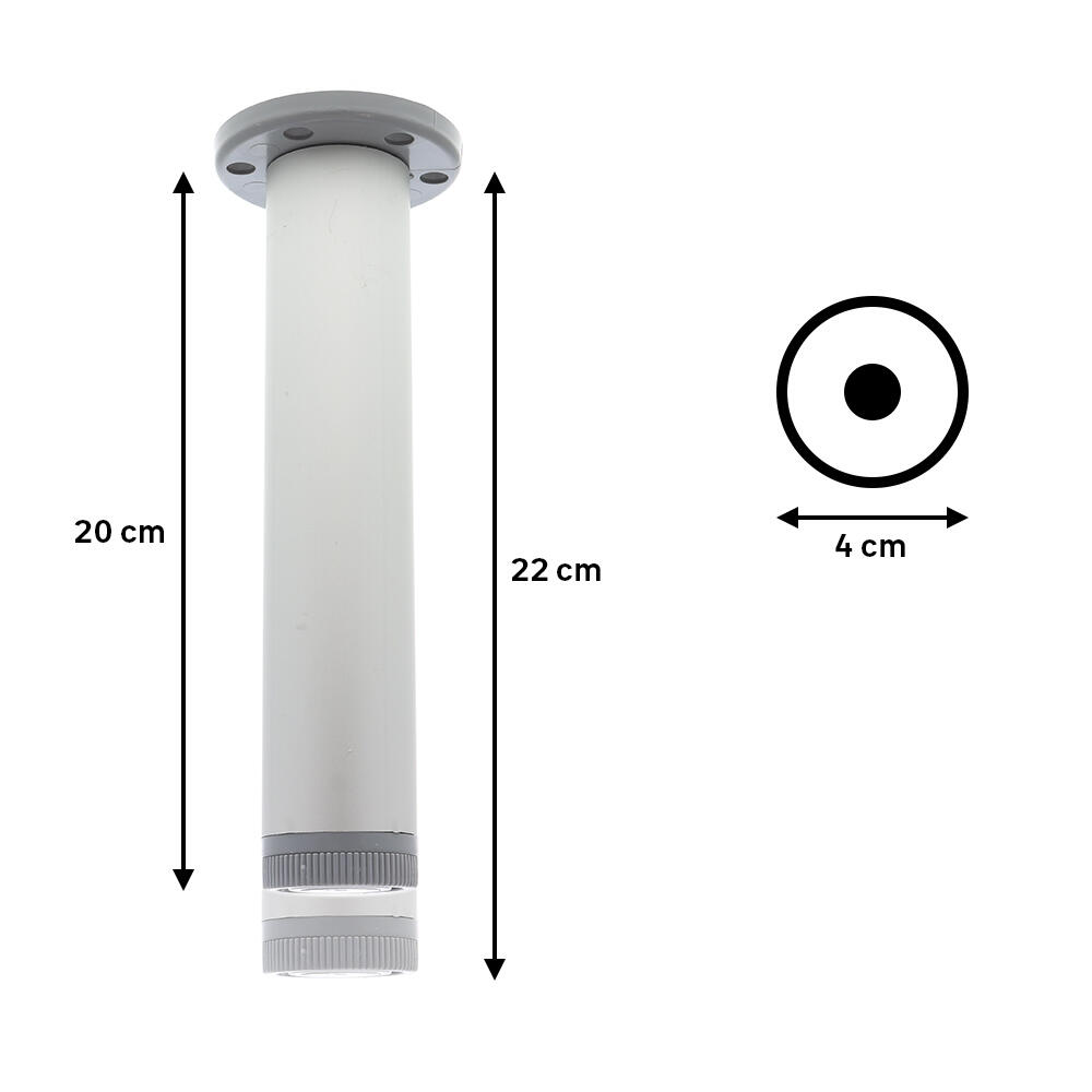 4 pés redondos alumínio 200x40 mm - 6