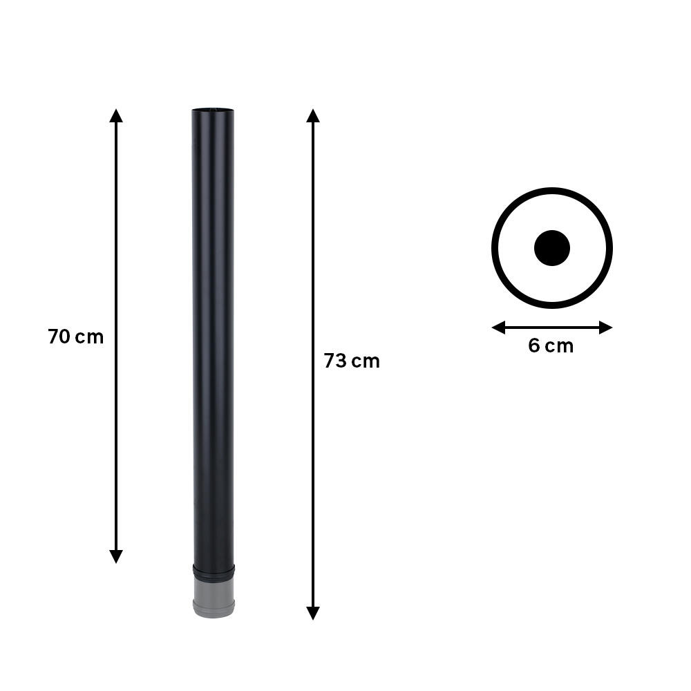 4 Pés reguláveis para mesa aço preto 60 mm 70-73 cm - 7