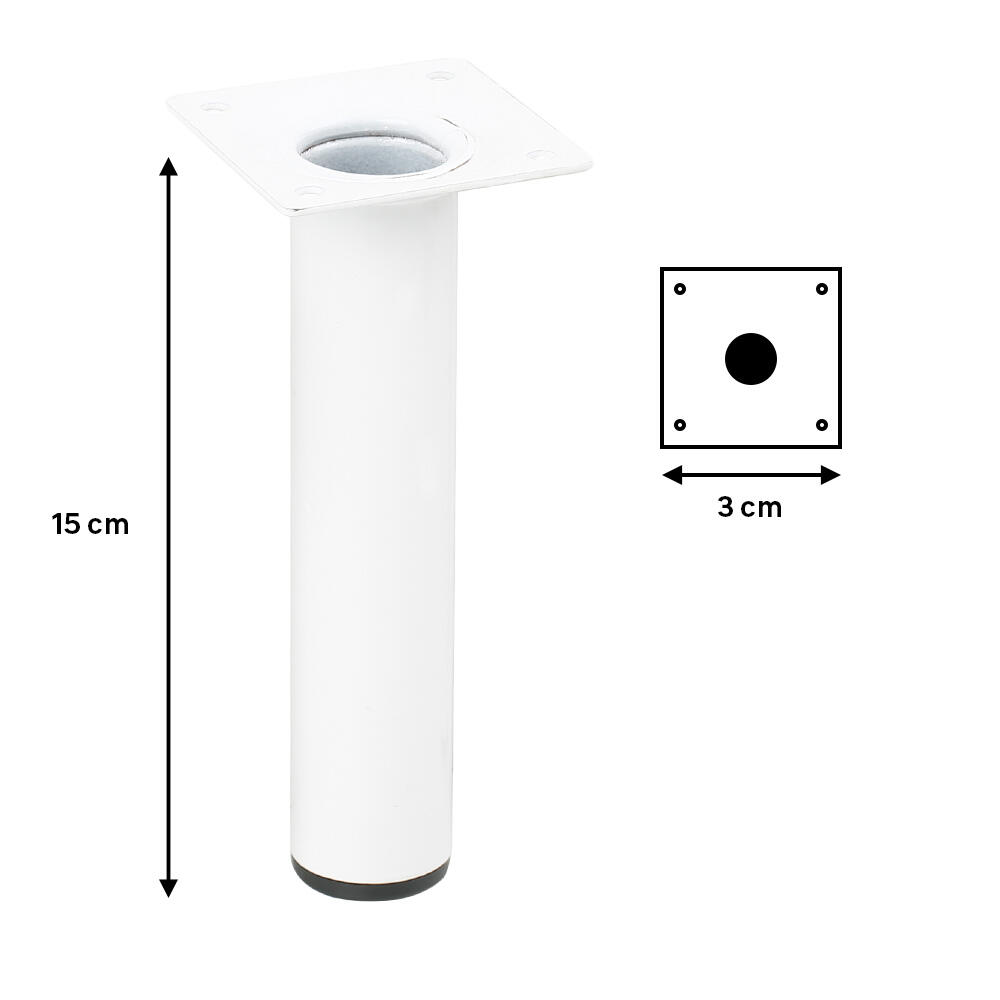 4 pés de móvel AÇO 30X150MM BRANCO - 7