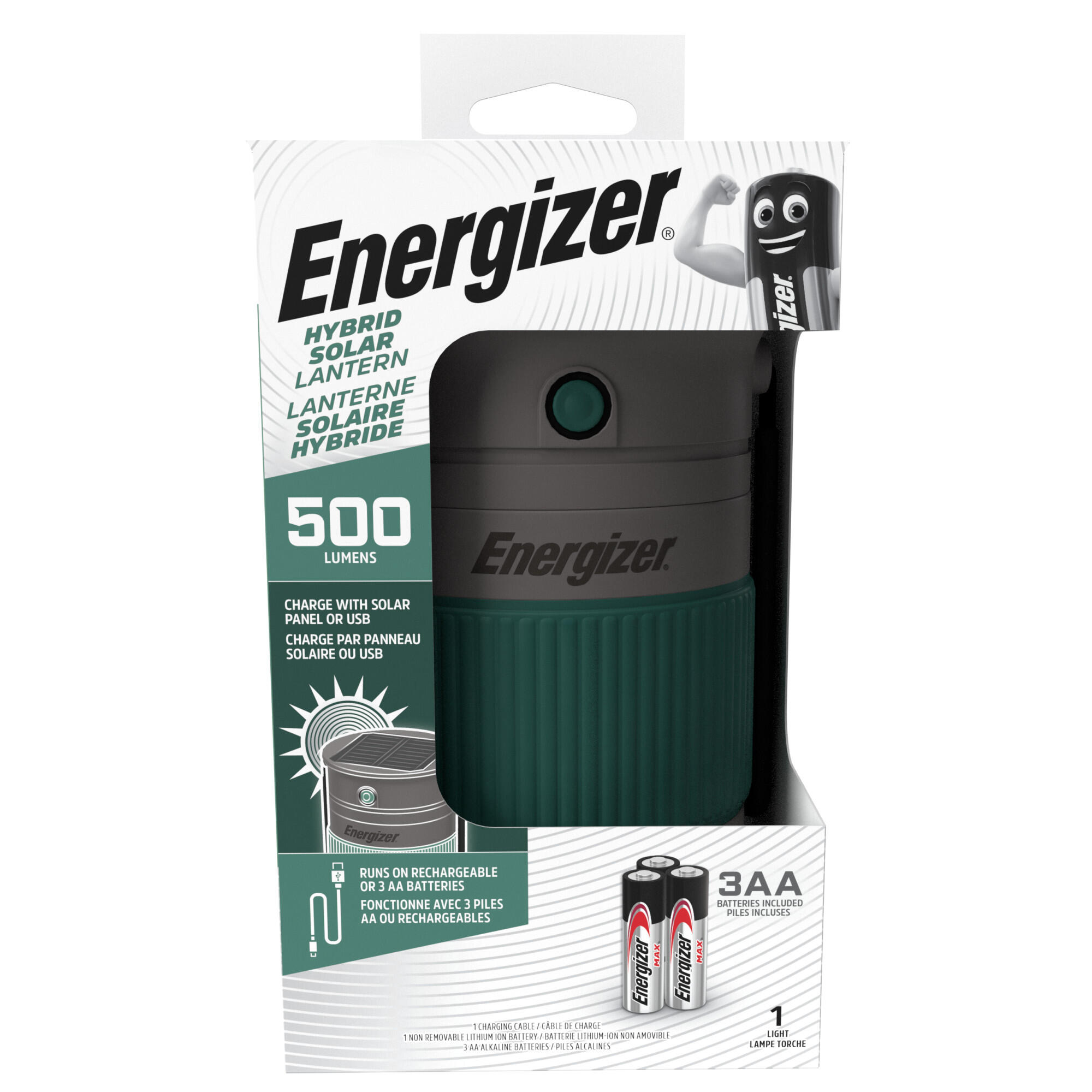 Linterna LED ENERGIZER camping híbrida-solar 500 lúmenes - 23