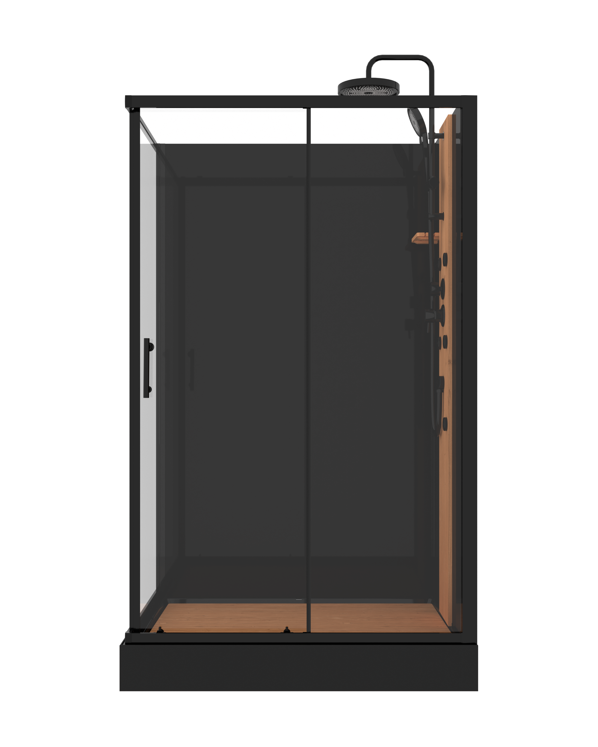 Kabina z hydromasażem WOOD 100x80x225 cm czarny mat SAVANA - 8