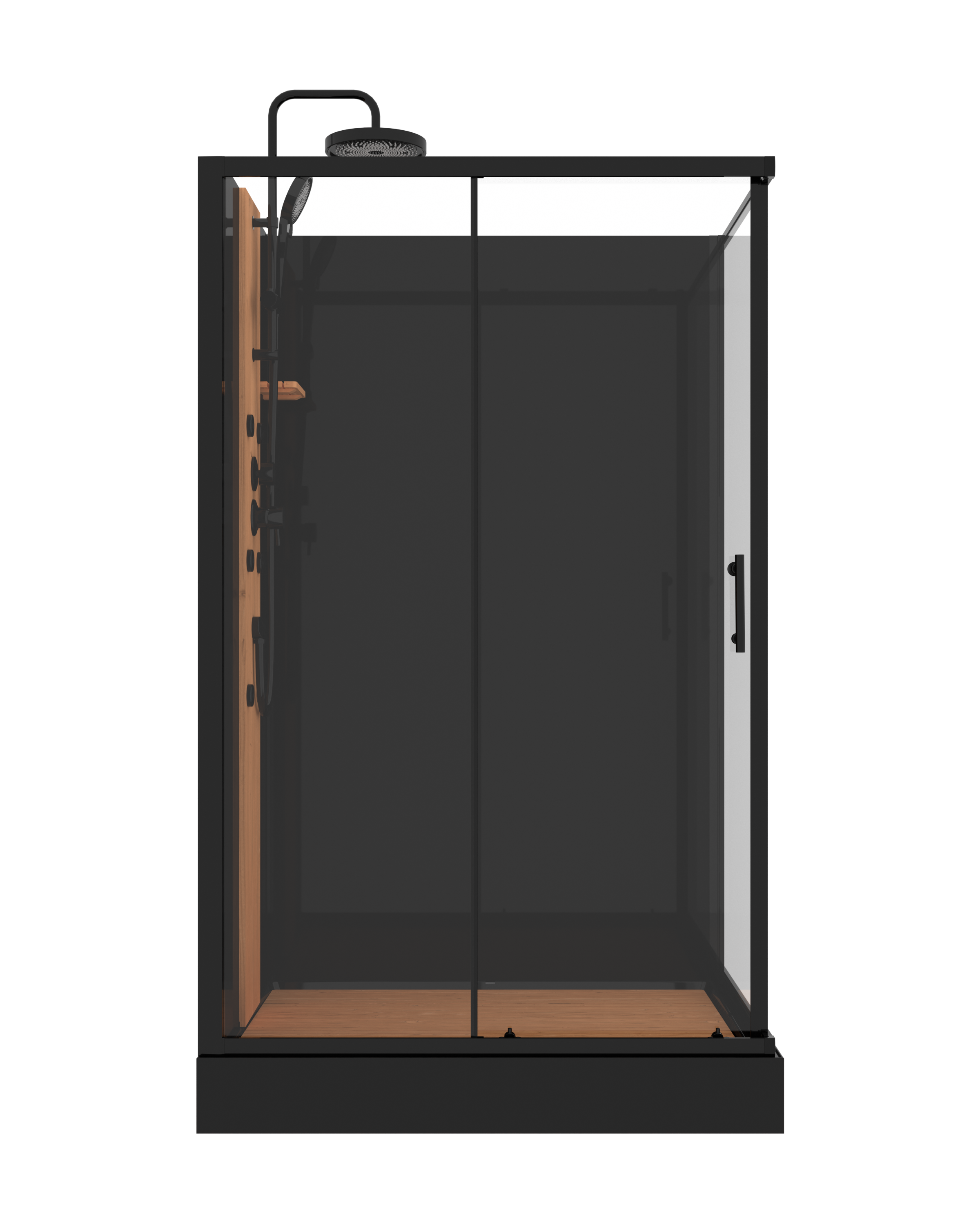 Kabina z hydromasażem WOOD 100x80x225 cm czarny mat SAVANA - 7