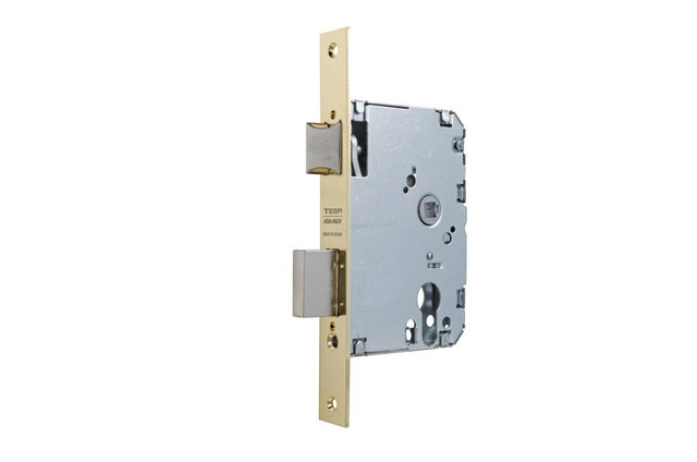 CERRADURA EMBUTIR PARA PUERTA DE MADERA 2010P 50MM HIERRO LATONADO