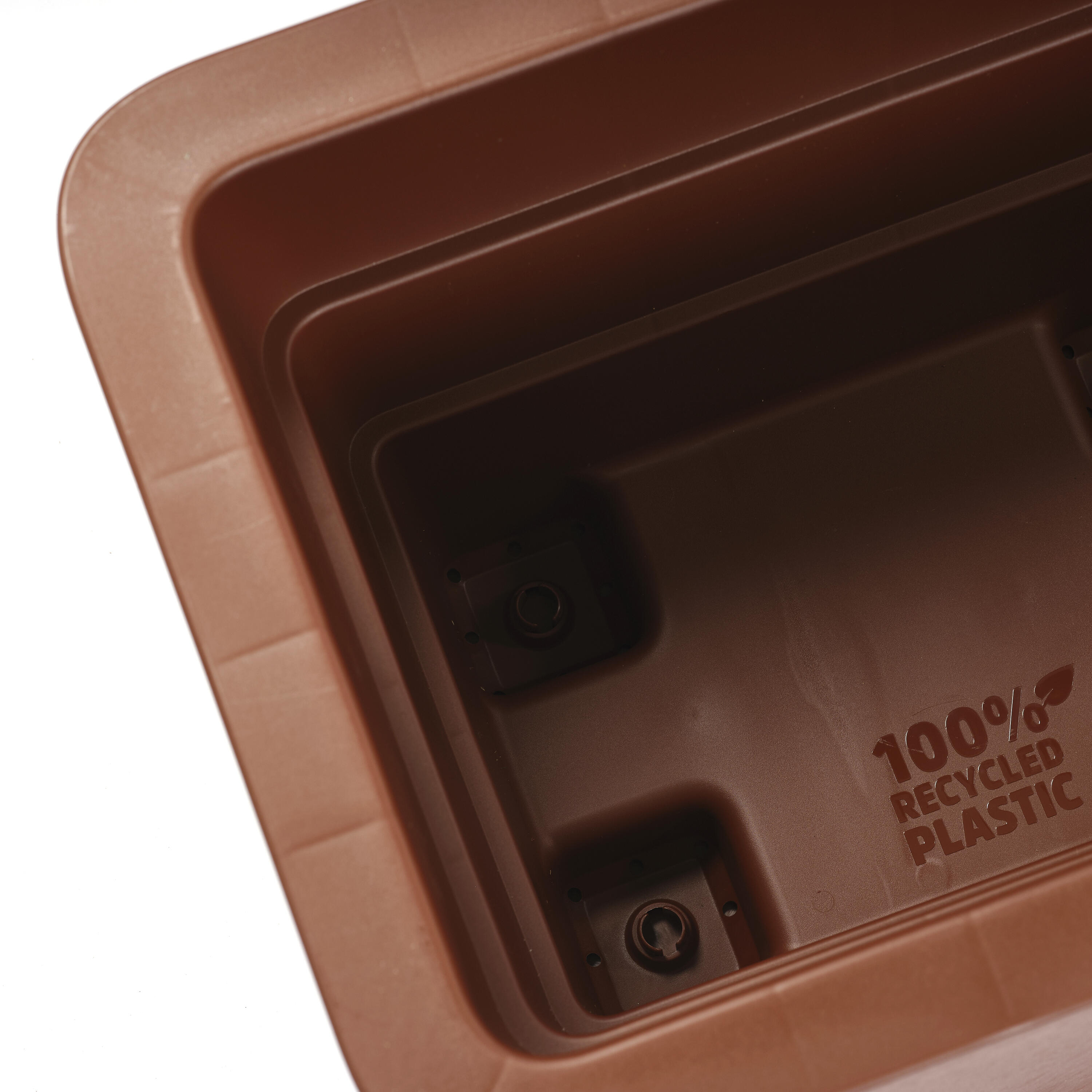Vaso de plástico quadrado Corten Naterial 40x40cm castanho - 3