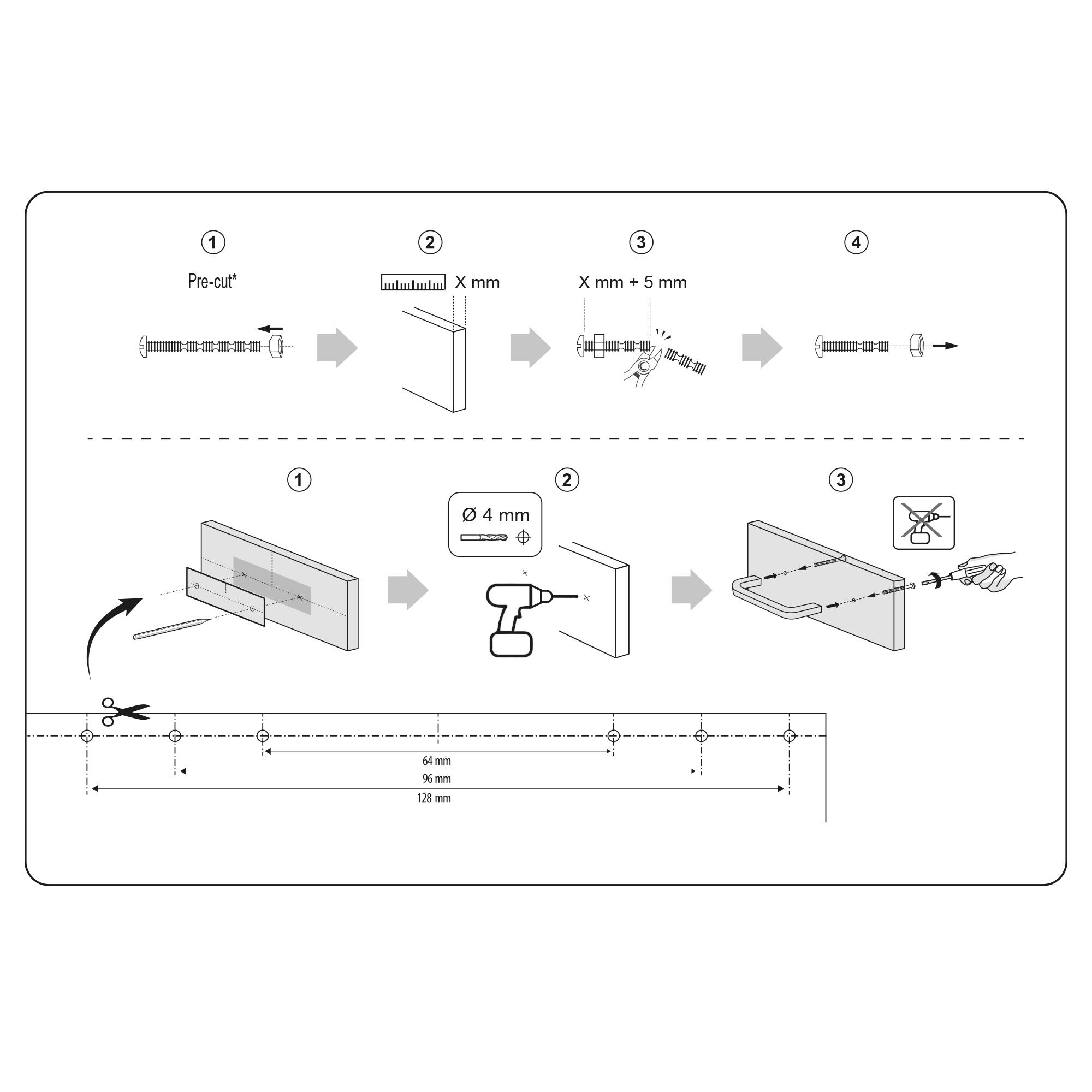 4 Puxadores para móvel Nesu mod latão acetinado 192mm - 4