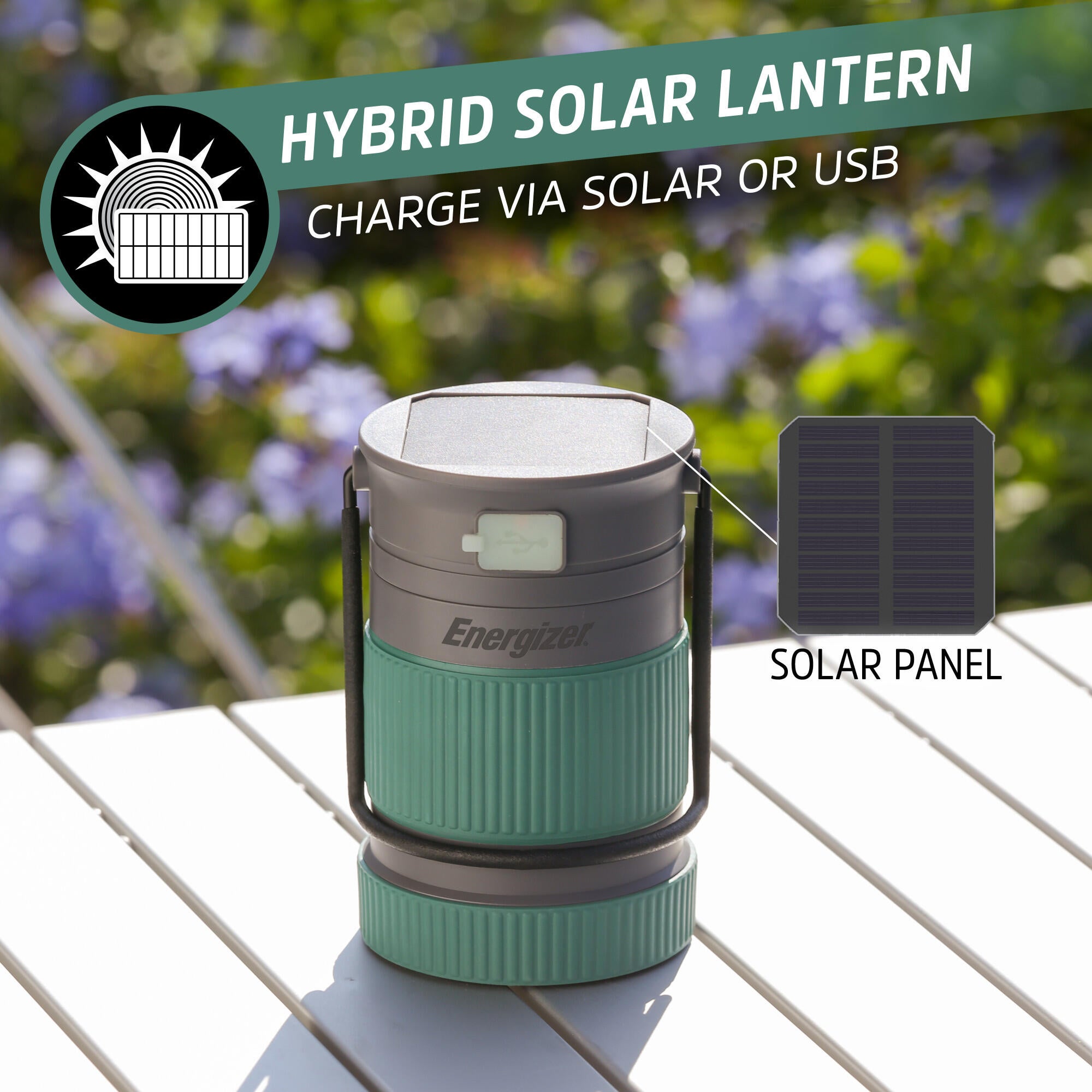 Linterna LED ENERGIZER camping híbrida-solar 500 lúmenes - 15
