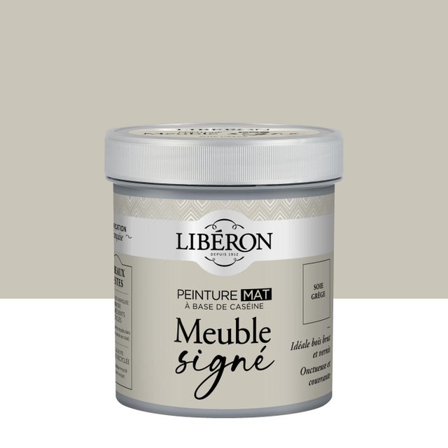 Peinture pour meuble Et objet caséine, meuble signé LIBÉRON soie grège mat 0.5L
