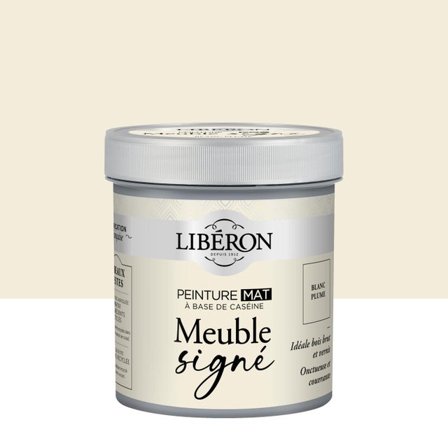 Peinture pour meuble Et objet caséine, meuble signé LIBÉRON blanc plume mat 0.5L