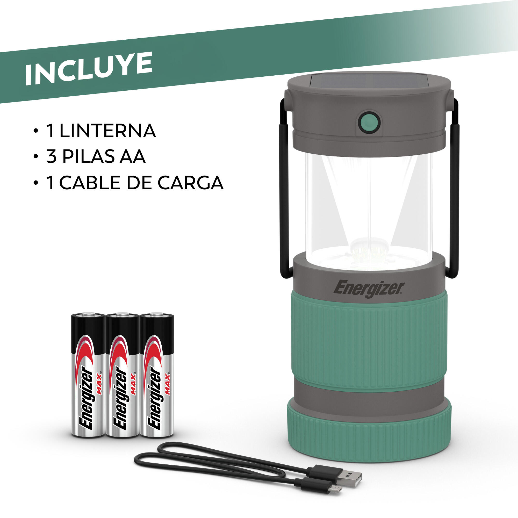 Linterna LED ENERGIZER camping híbrida-solar 500 lúmenes - 14
