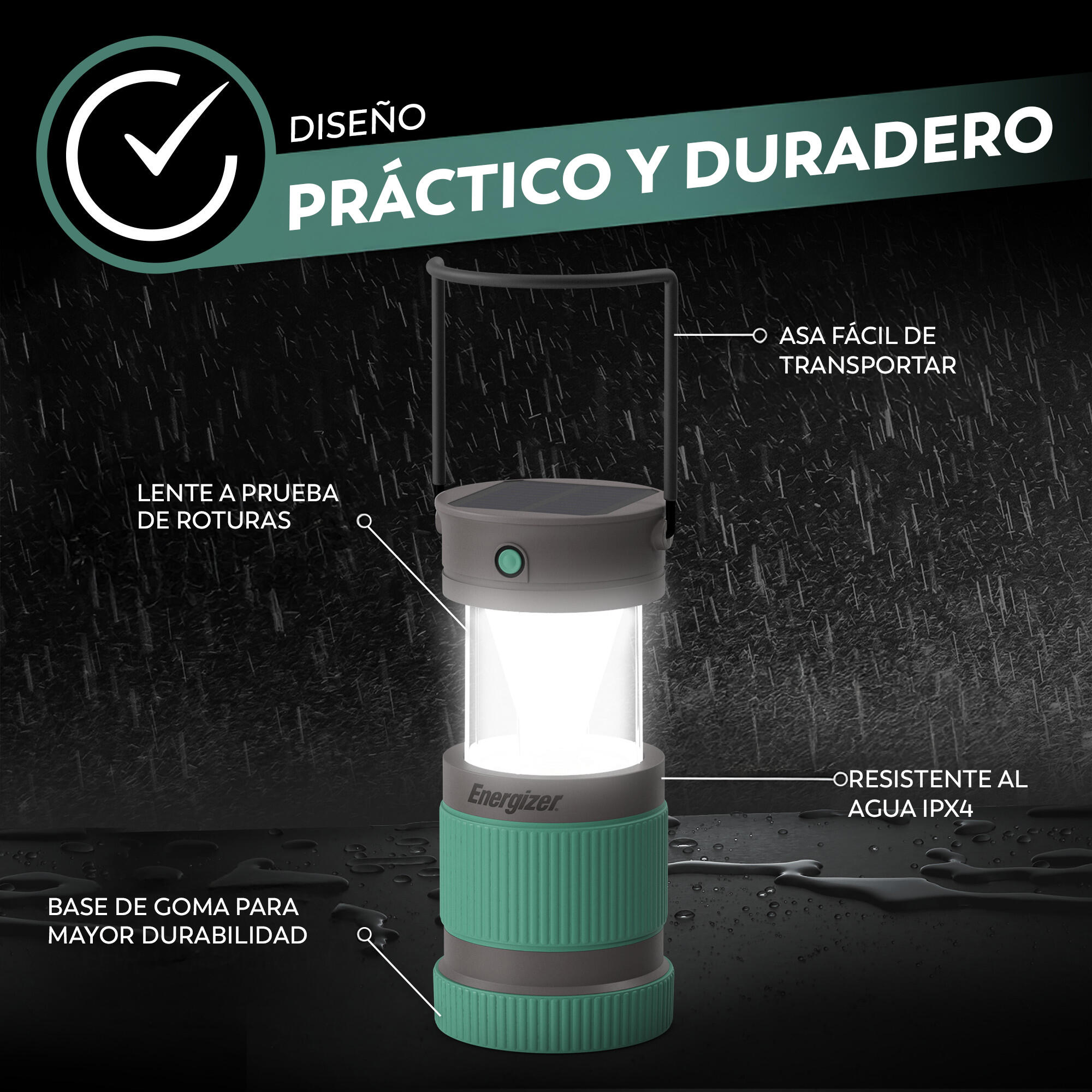 Linterna LED ENERGIZER camping híbrida-solar 500 lúmenes - 9