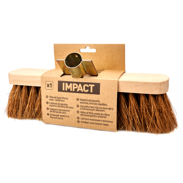 Tête de balai coco en bois IMPACT, petit format, extérieur