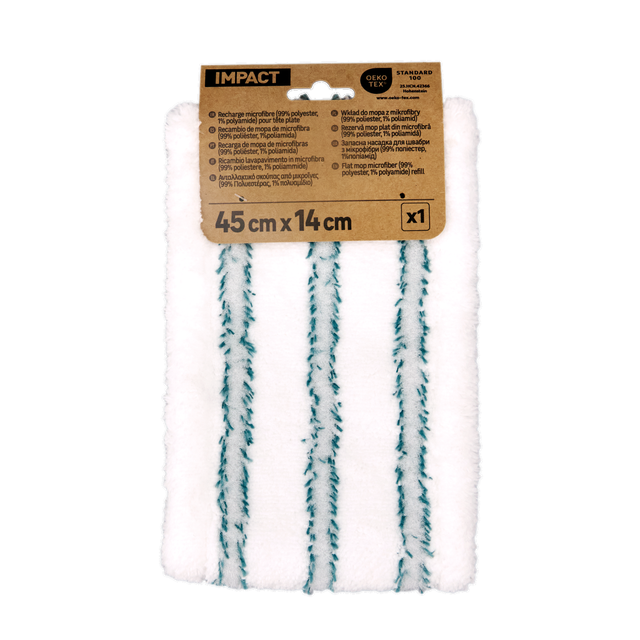 Recharge tête de balai à plat IMPACT microfibre et grattante