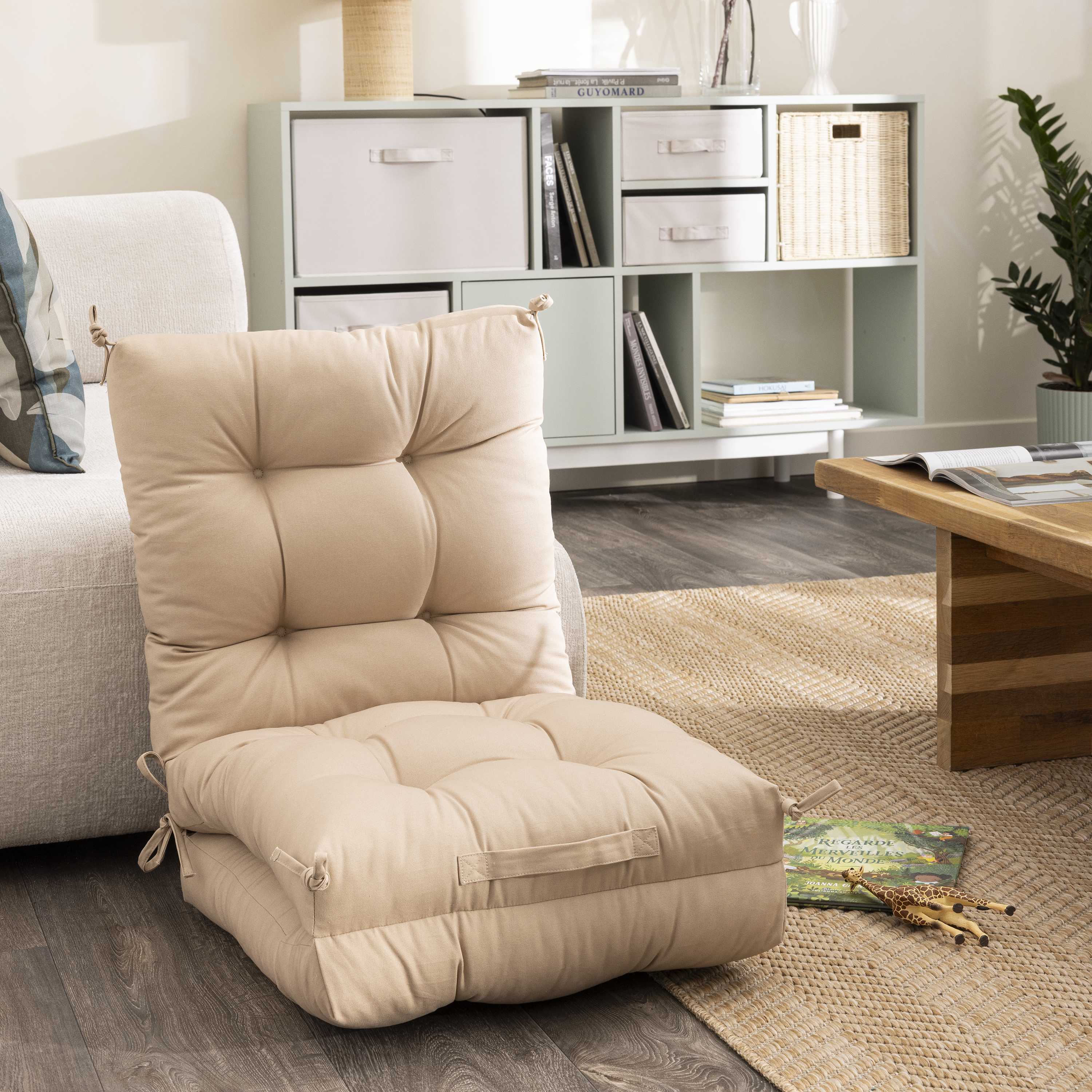 Almofada de chão New Luck 45x45x10 bege Inspire - 17