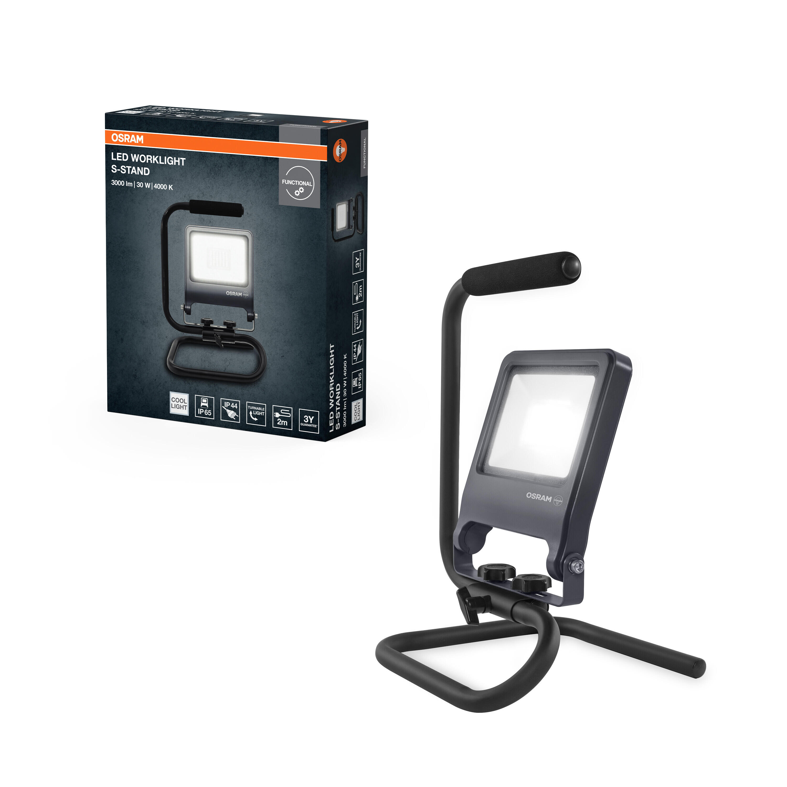 Projetor para exterior com lâmpada OSRAM preto 2700lm WORKLIGHTS S-STAND - 5