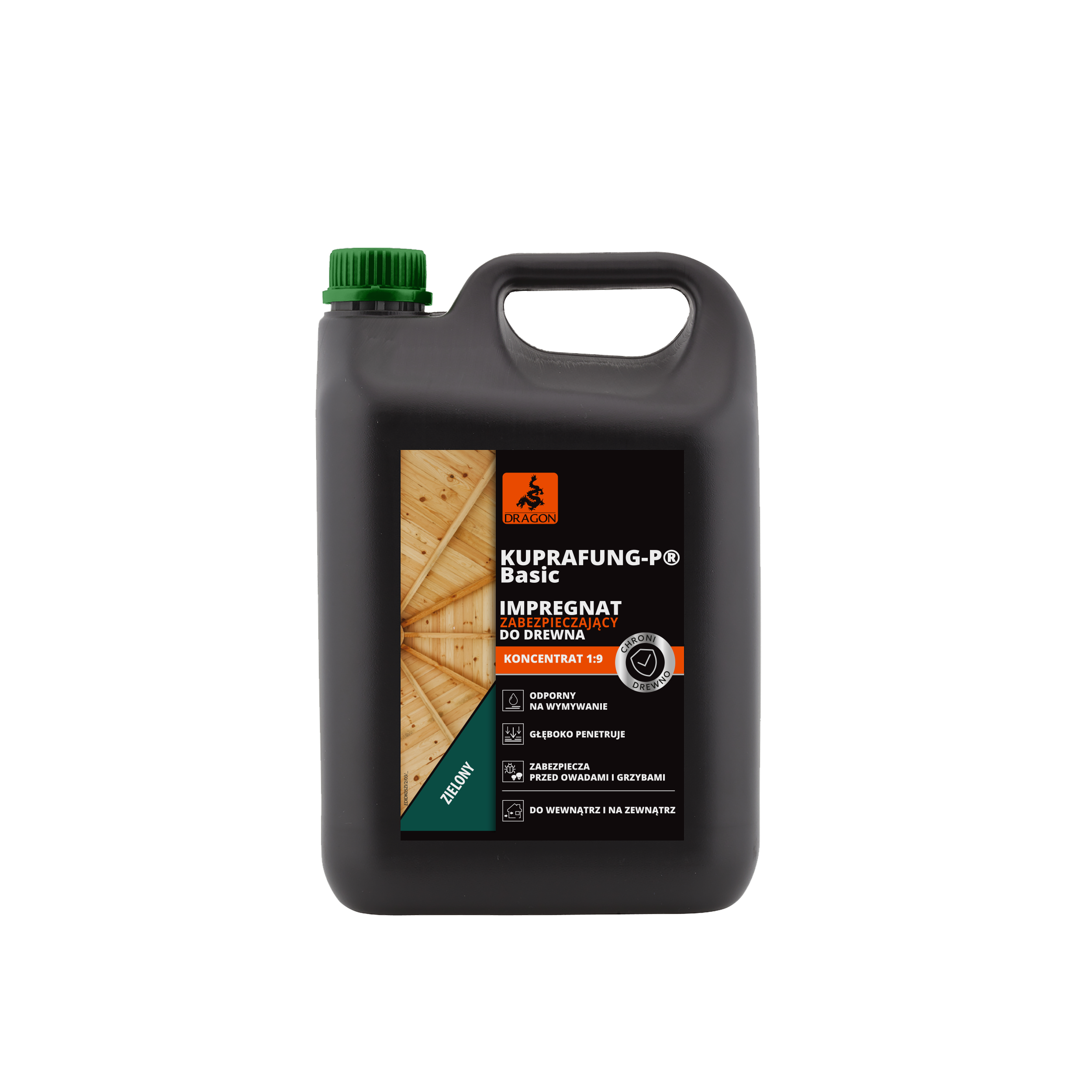 Impregnat zabezpieczający do drewna Kuprafung-P 5 kg zielony koncentrat Dragon