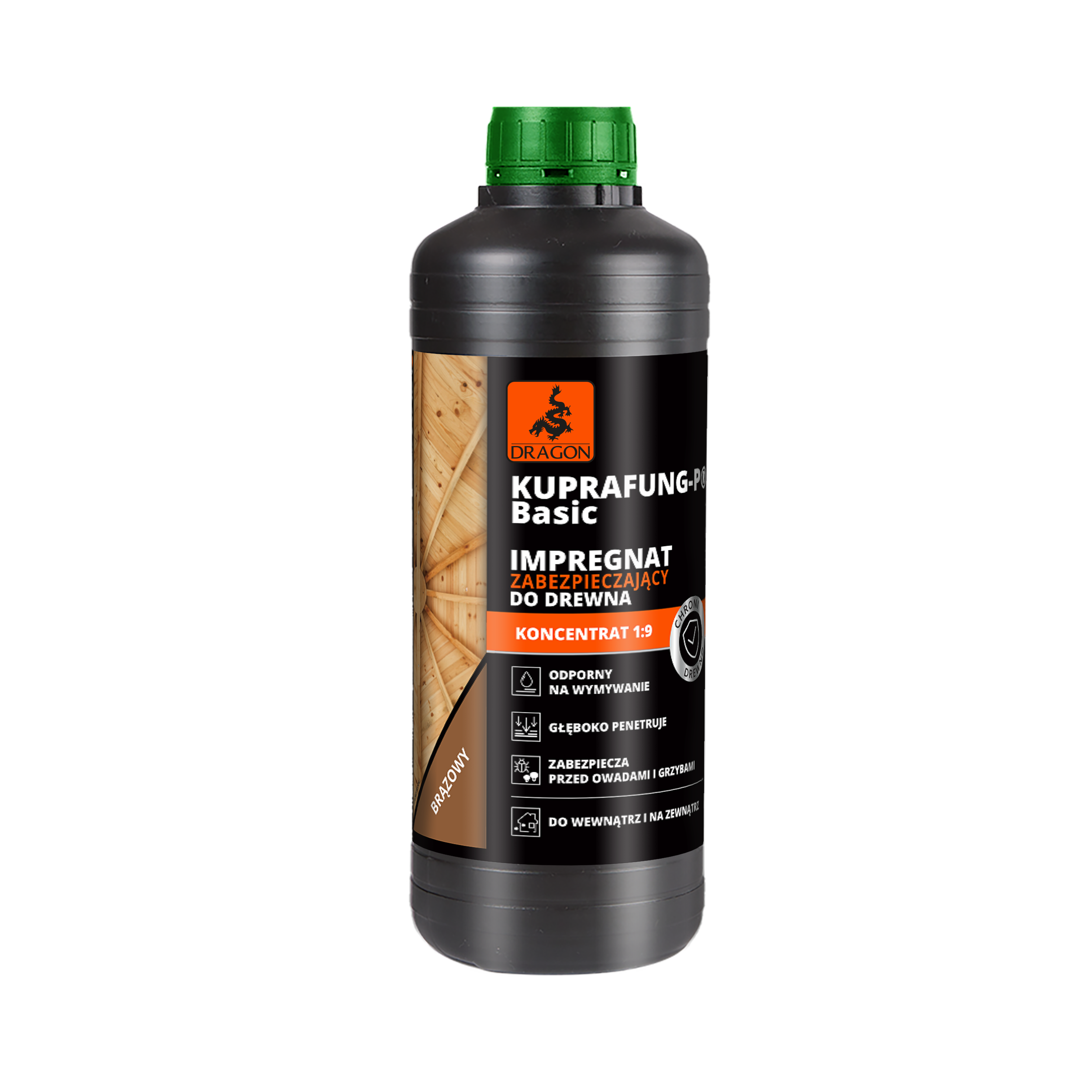 Impregnat zabezpieczający do drewna Kuprafung-P 1 kg brązowy koncentrat Dragon