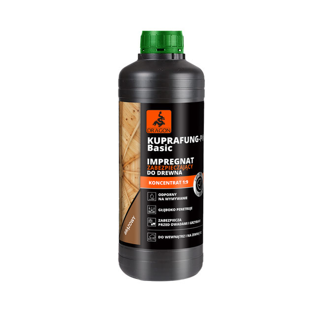 Impregnat zabezpieczający do drewna Kuprafung-P 1 kg brązowy koncentrat Dragon