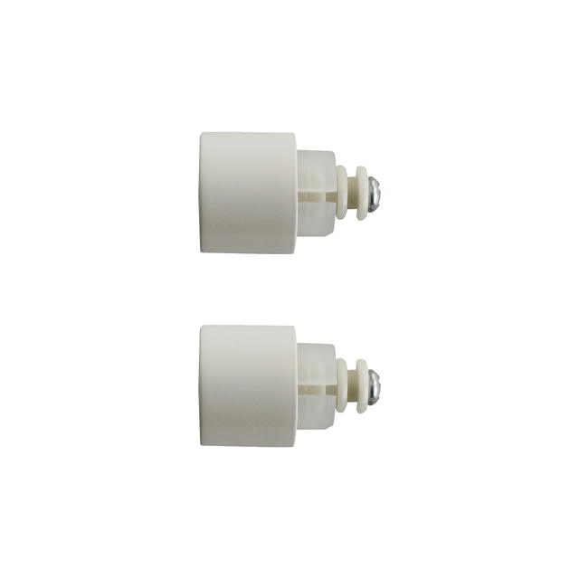 Lot de 2 embouts pour barre à rideau , Diam.28 mm blanc Organic, INSPIRE