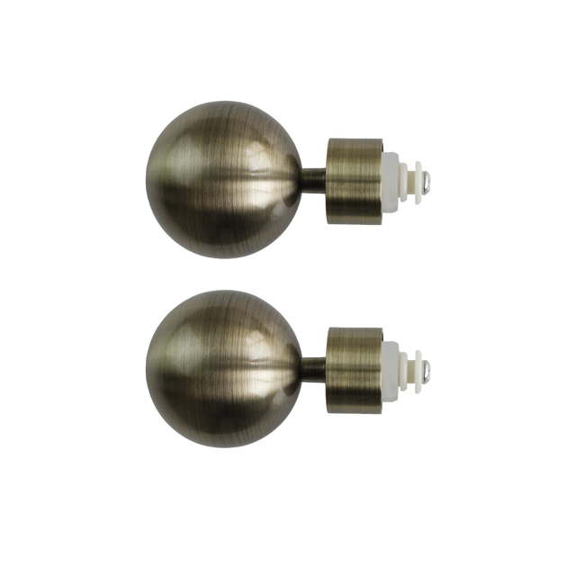 2 Terminales para barra de cortina Neo Bola Neoclassic INSPIRE hierro bronce para barra diámetro 28 mm