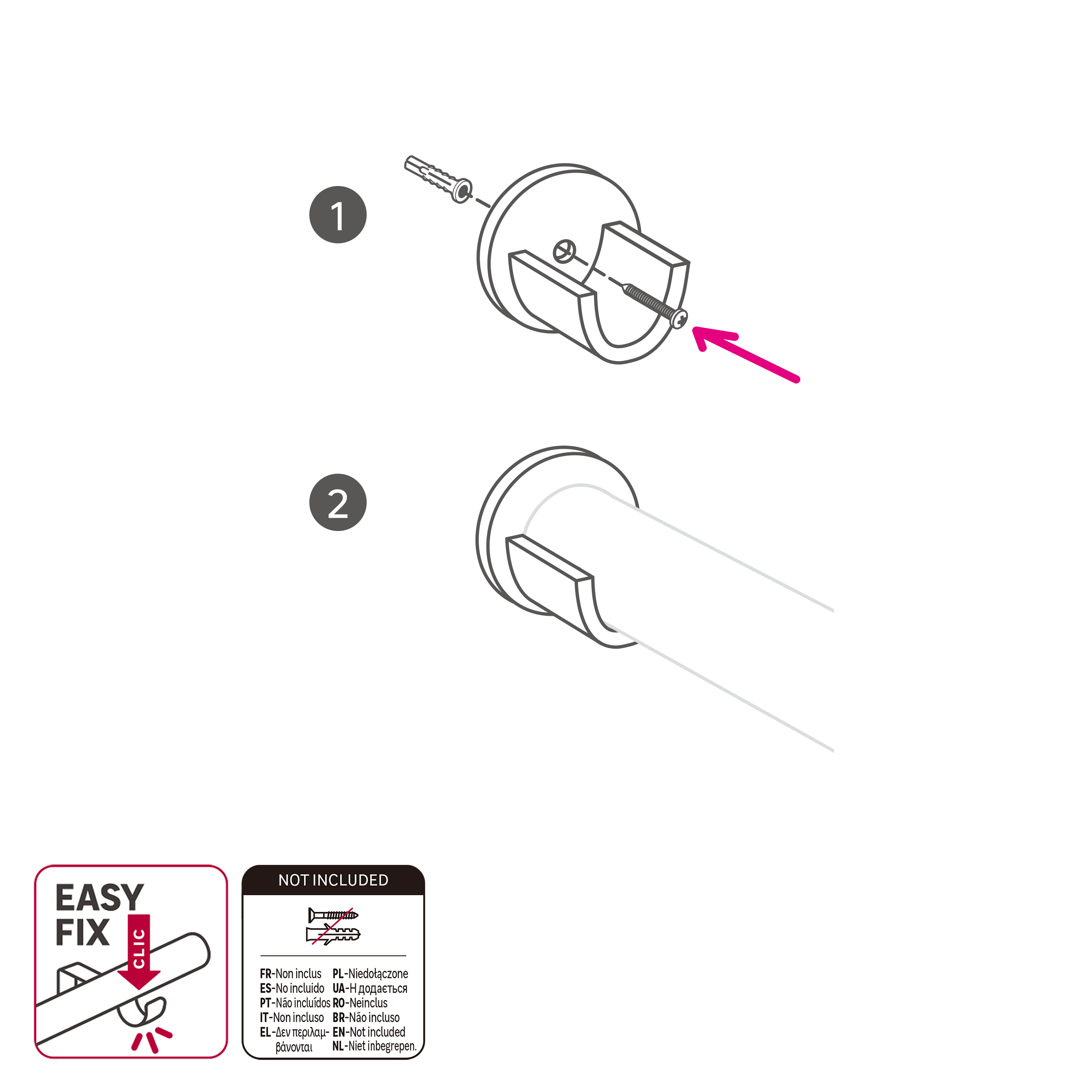 2 suportes INSPIRE EASYFIX ENTREPAREDES D20CM BRONZE - 4
