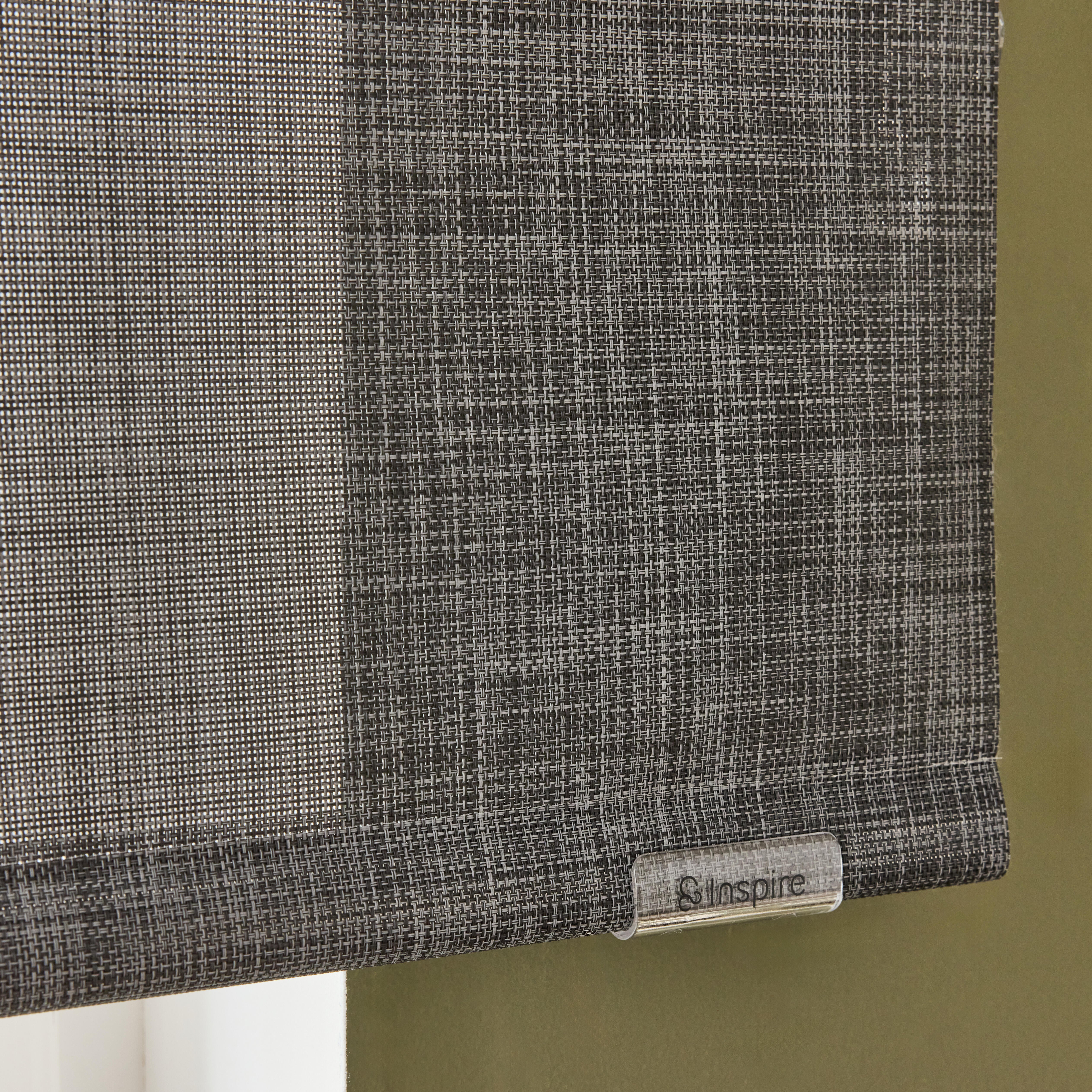 Estor enrollable screen 10% térmico Puebla de 120x250 poliéster liso negro charcoal INSPIRE con cadena - 6
