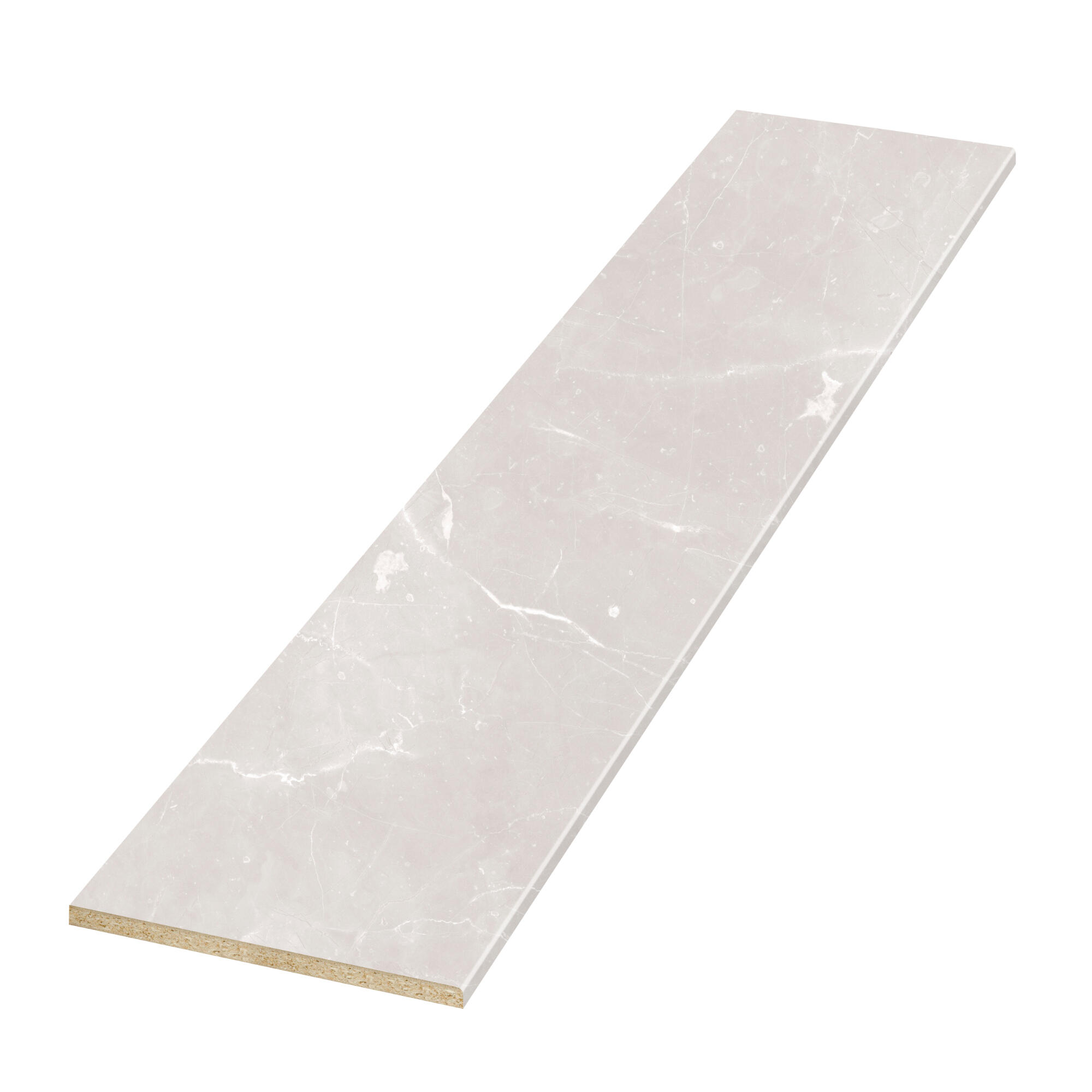 Blat bucatarie, 302 x 62 x 2.8 cm, decor marmura bej cu alb, mat