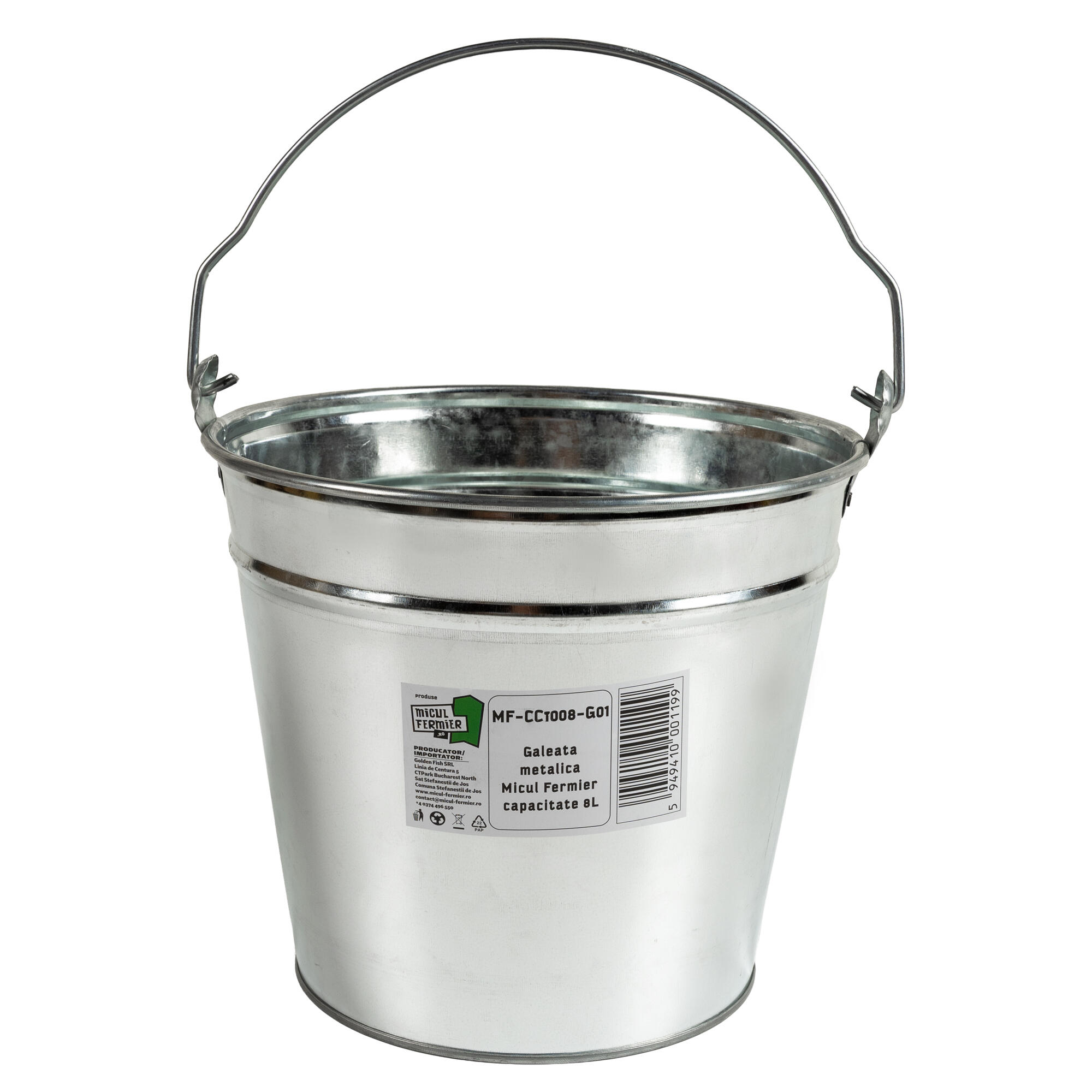 Galeata rotunda Micul Fermier, otel galvanizat, 8L
