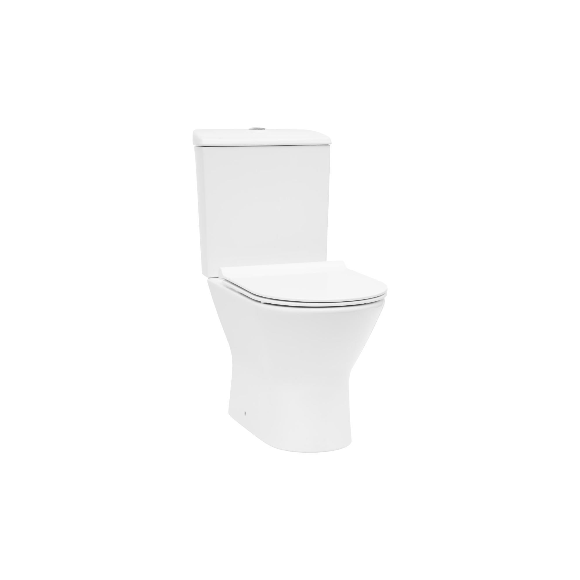 Set vas WC Nexo, stativ, din portelan, evacuare orizontala, cu rezervor si capac WC, 3 - 6 L