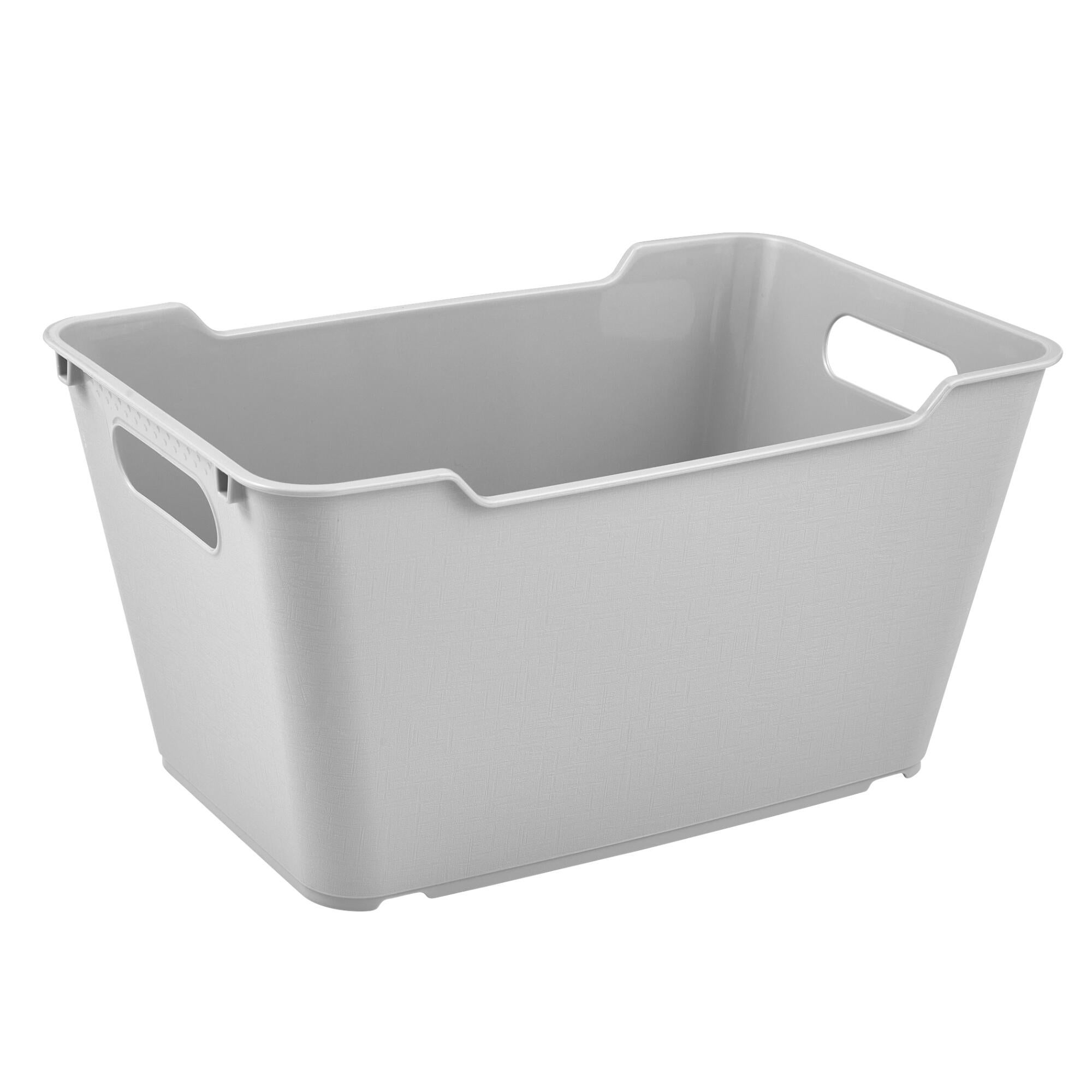 Cos depozitare, Lotta, din plastic, 29.5 x 19 x 15 cm, 6 L, gri