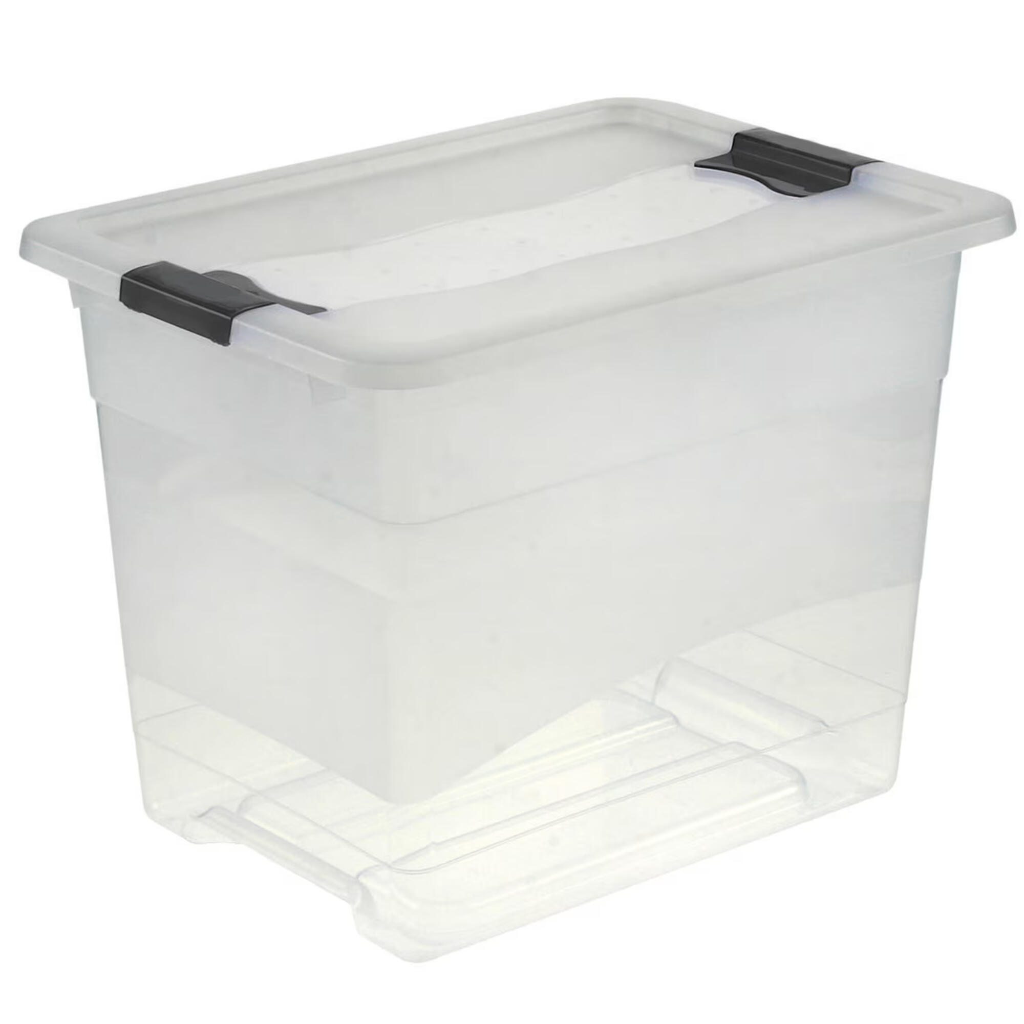 Cutie depozitare, din plastic, 39.5 x 29.5 x 30 cm, 24 L, cu capac, transparent