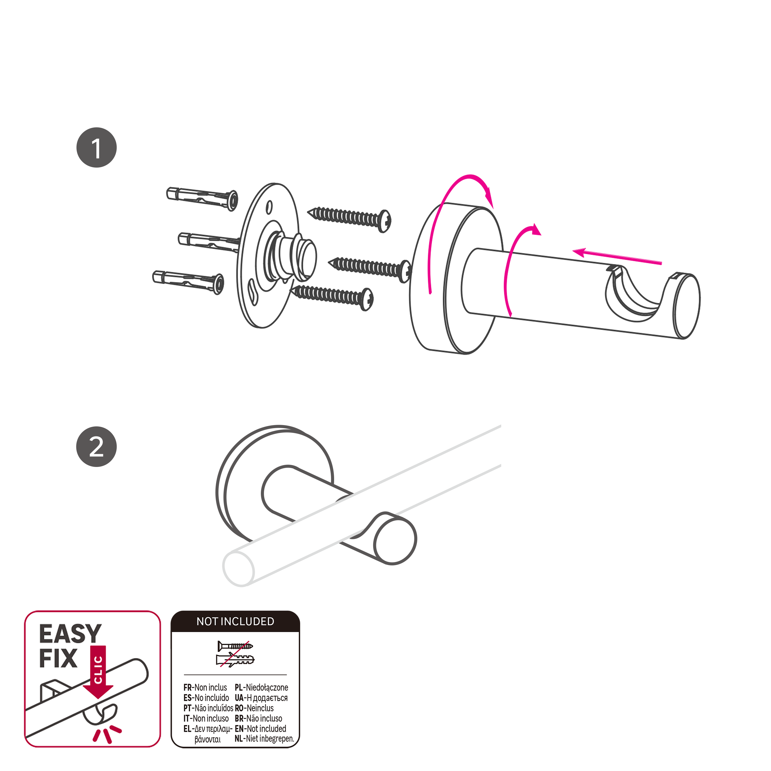 2 suportes Inspire easyfix parede d20cm 7.5cm branco mate - 11