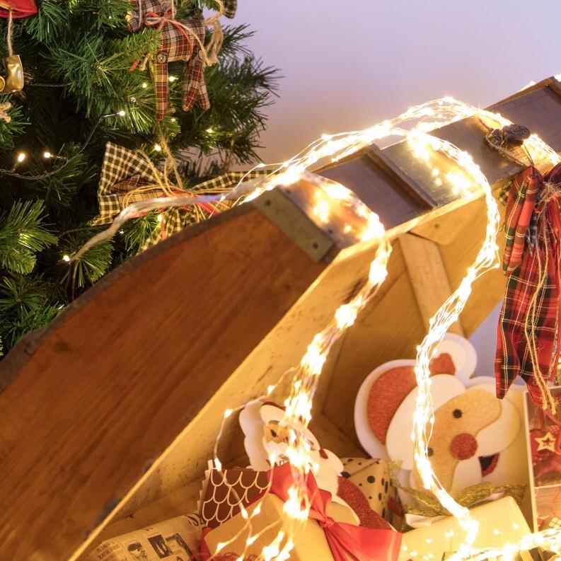 Cascata luminosa 600 lampadine led bianco caldo H 200 x L 120 cm - 3