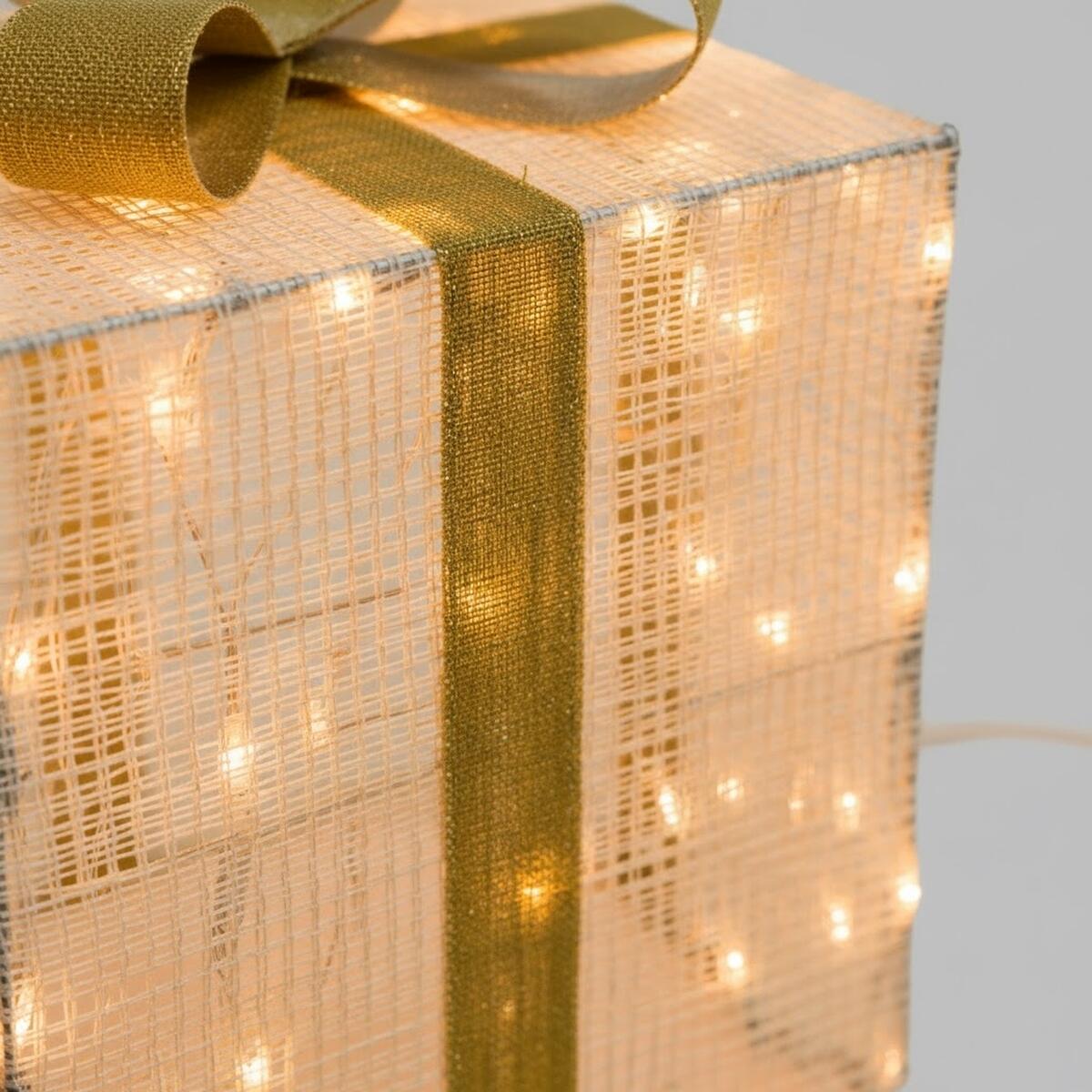 Pacco Regalo luminoso 3 pezzi 240 lampadine led bianco caldo L 1.3 m x H 40 cm - 9