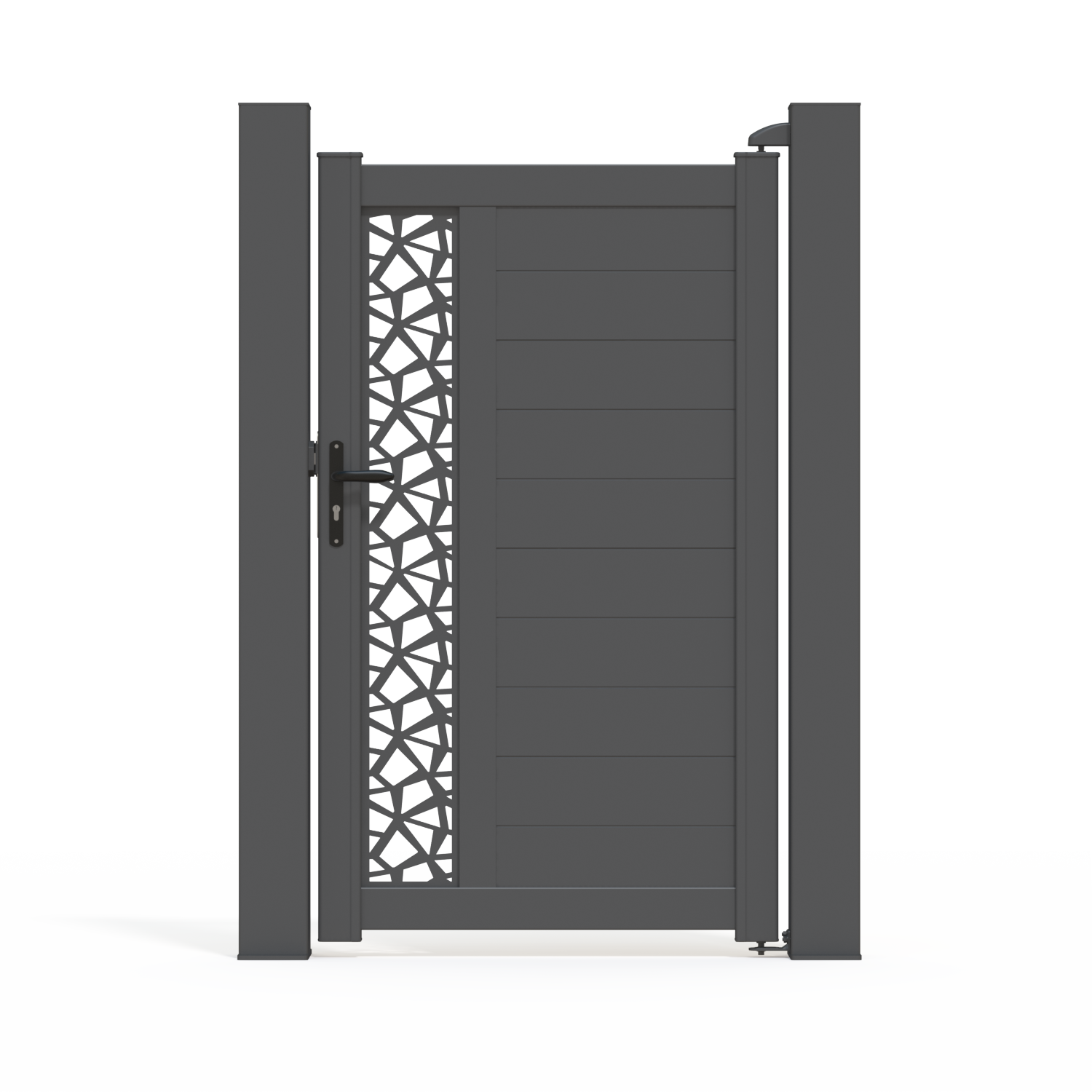 Puerta peatonal klos up de aluminio negro 99x170.5 cm