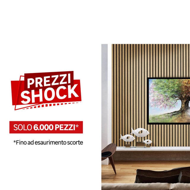 Pannello decorativo fonoassorbente Quanti FIBROTECH nero e rovere chiaro L 244 x L 52 cm, Sp 18 mm