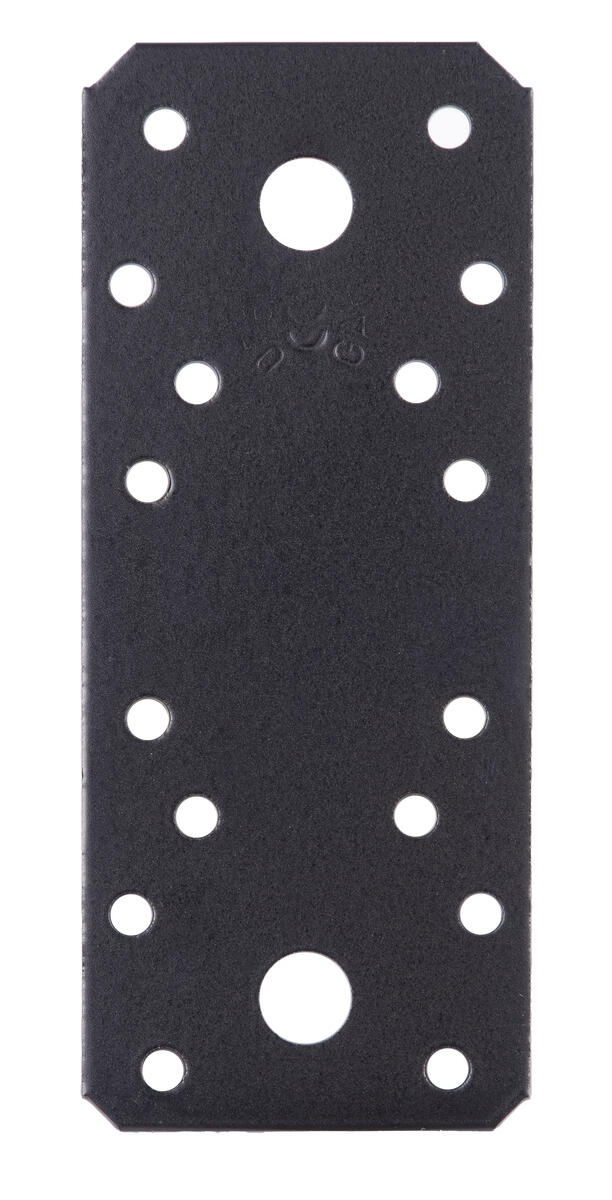 PLETINA DE ENSAMBLAJE NEGRA 133X55MM GALVANIZADA