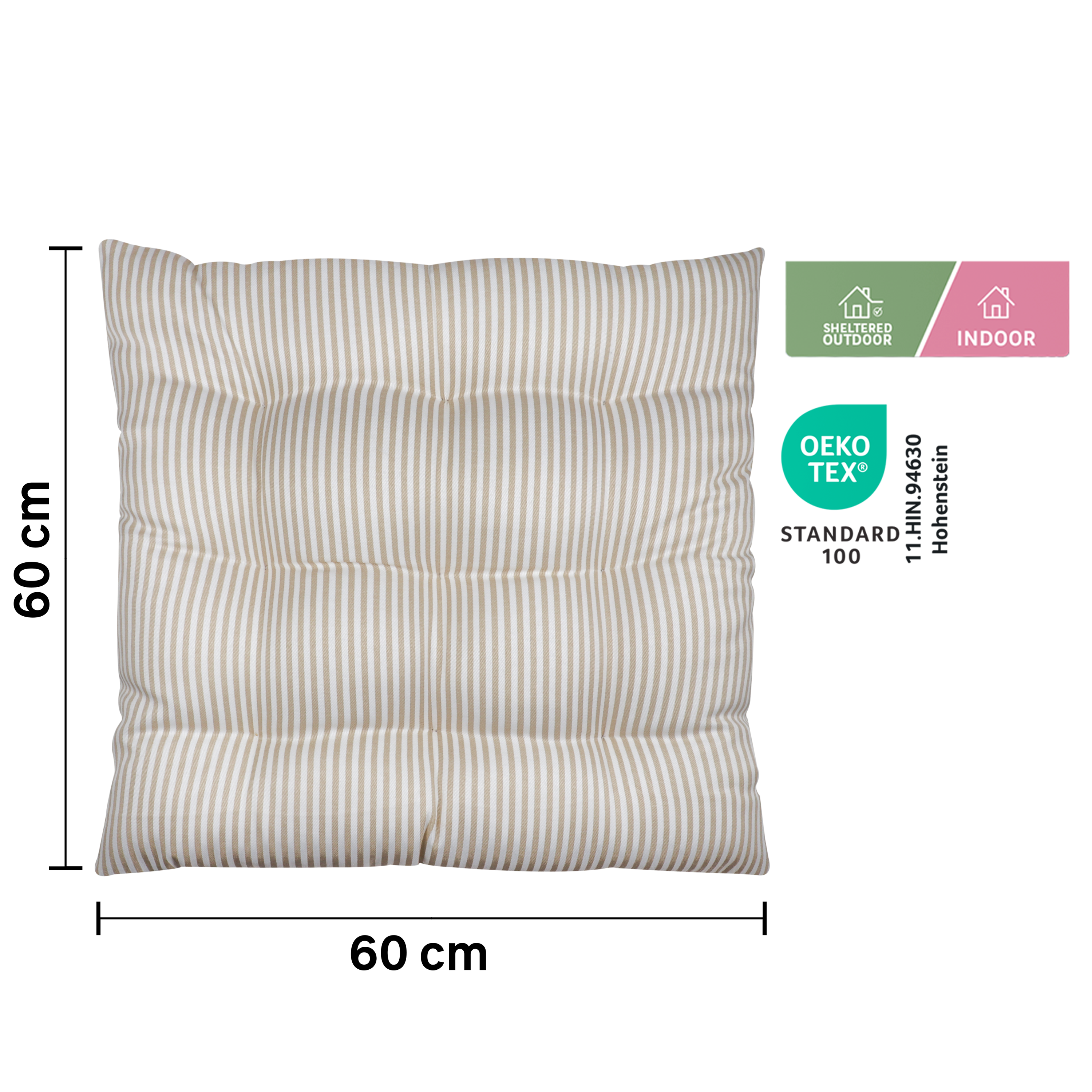 Cojín de suelo interior cuadrado Lunor algodón, poliéster algodón beige trench INSPIRE 60x60x6 cm - 3