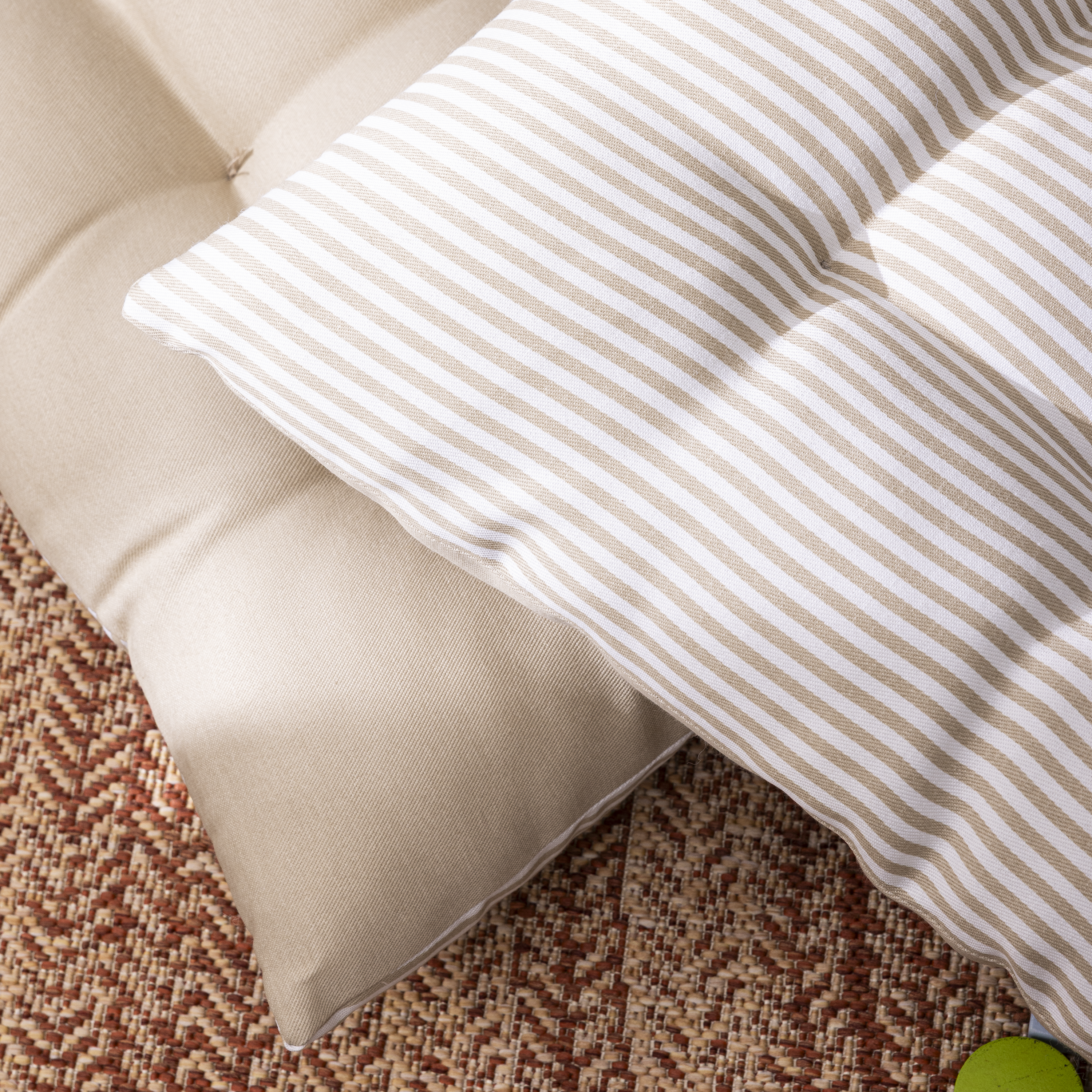 Cojín de suelo interior cuadrado Lunor algodón, poliéster algodón beige trench INSPIRE 60x60x6 cm - 10