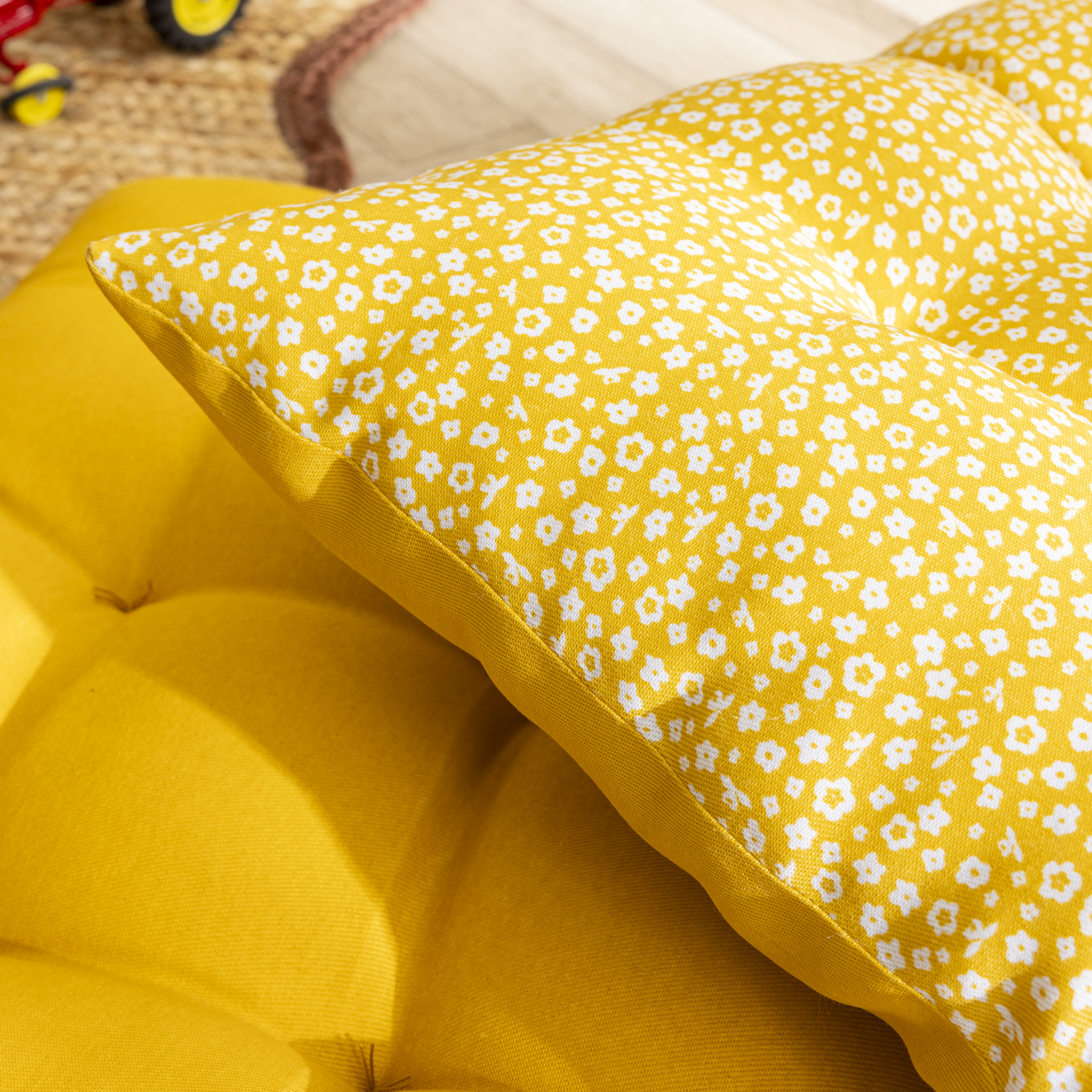 Coussin de sol Lunor, jaune, l.60 x L.60 cm, INSPIRE - 5