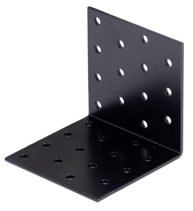 ESCUADRA  PERFORADA UNIÓN ANGULAR 80X80MM NEGRA