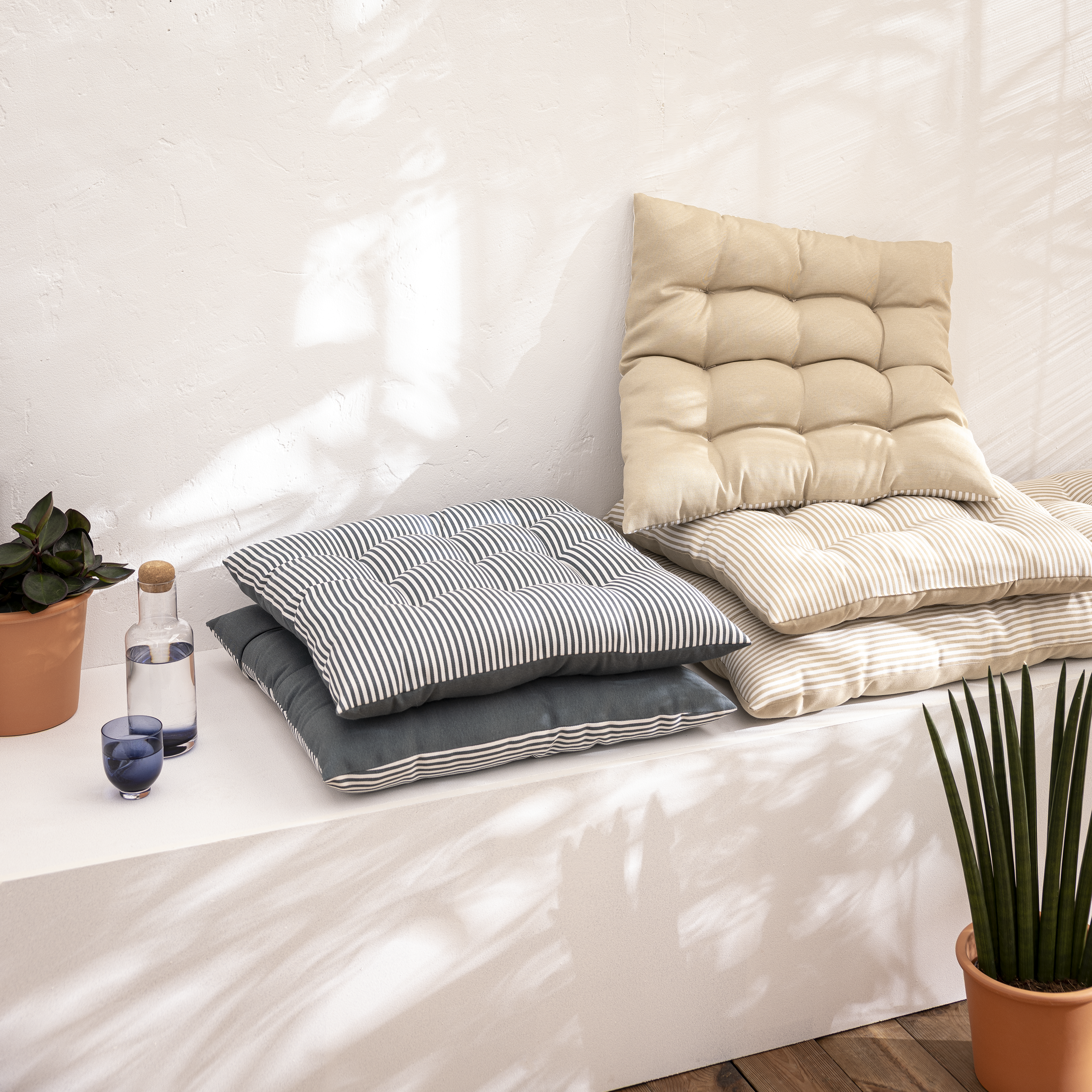Cojín de suelo interior cuadrado Lunor algodón, poliéster algodón beige trench INSPIRE 60x60x6 cm - 9